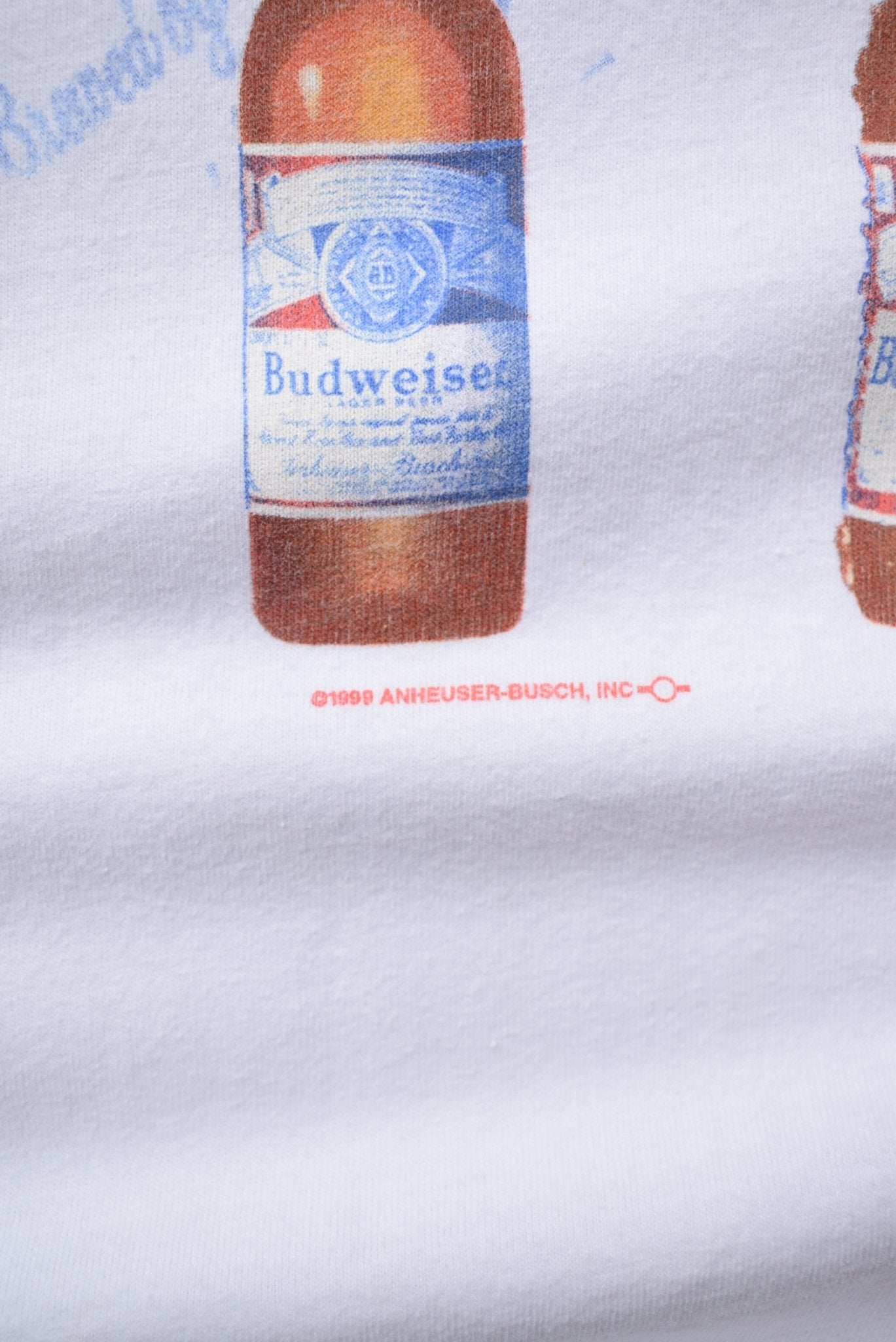 Budweiser 'Bottles over time' White Graphic Tee — 1999 (M) - Retrospective Store