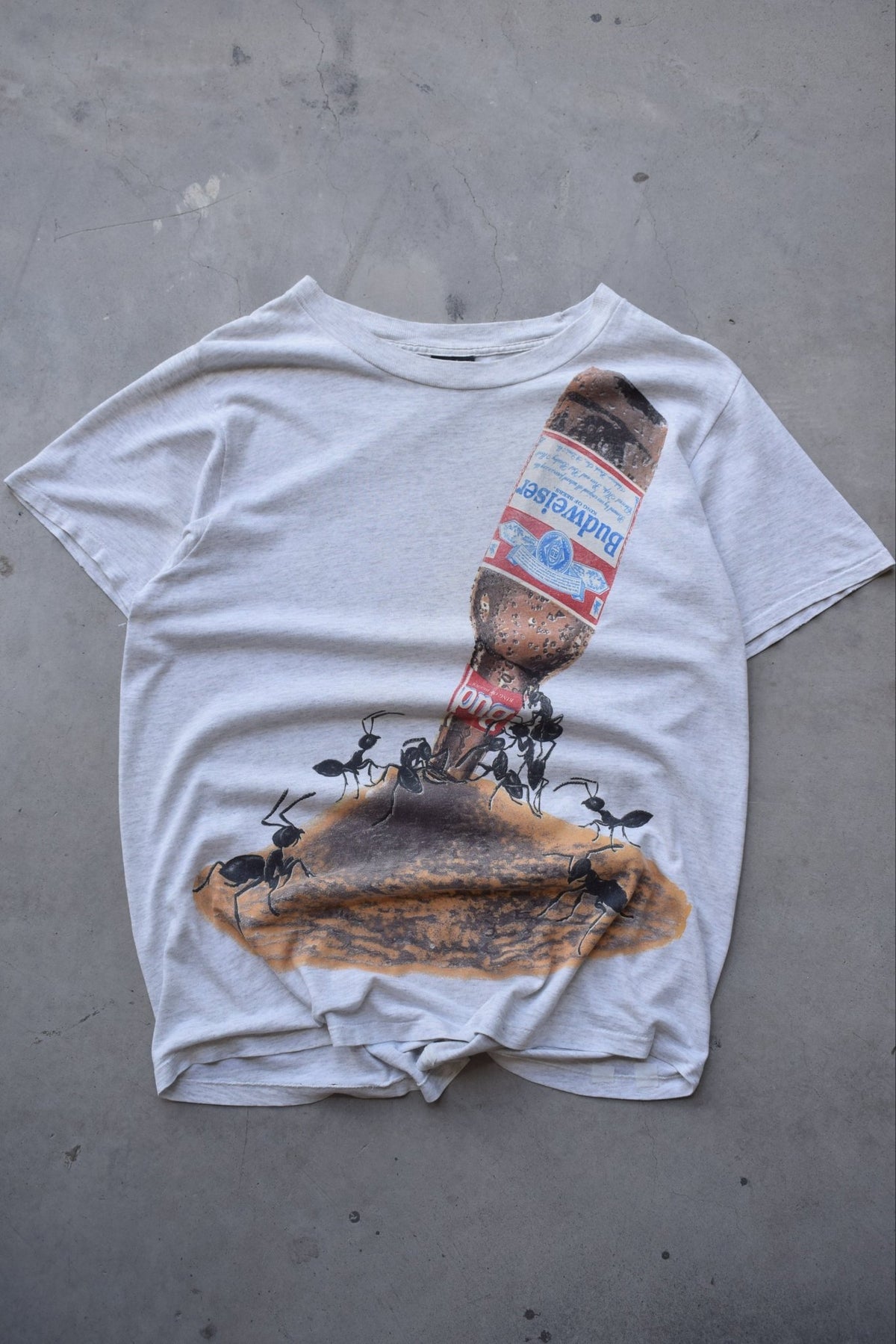 Budweiser 'This Bud's For You' Grey Graphic Tee — 1995 (XL) - Retrospective Store
