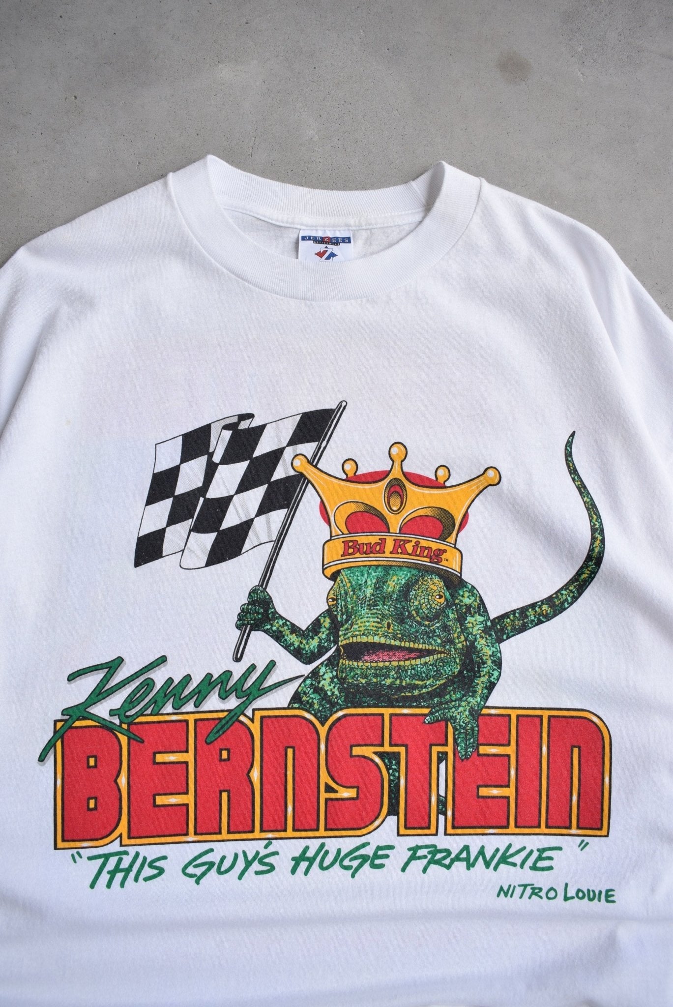 Budweiser Winston Drag Racing White Graphic Tee — 1998 (XXL) - Retrospective Store