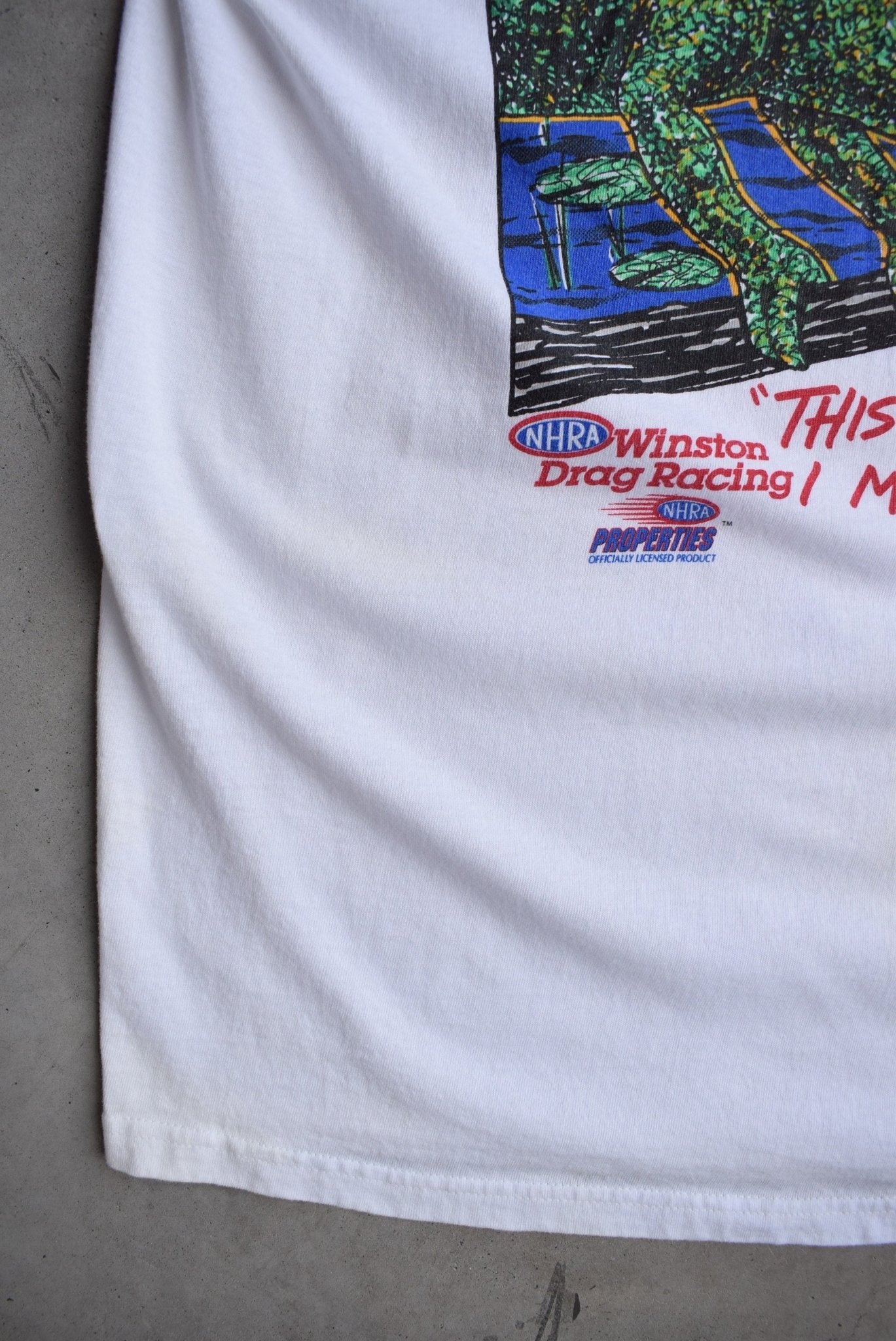 Budweiser Winston Drag Racing White Graphic Tee — 1998 (XXL) - Retrospective Store