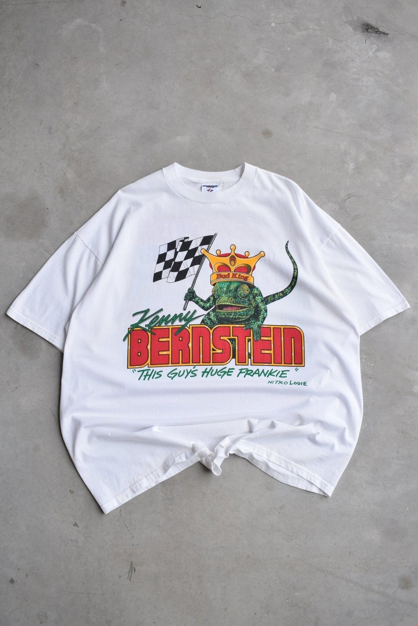 Budweiser Winston Drag Racing White Graphic Tee — 1998 (XXL) - Retrospective Store