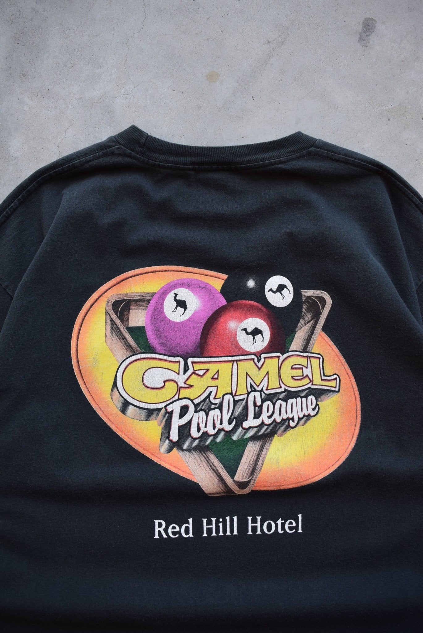 Camel Cigarettes Pool League Black Graphic Tee — 1990s (L/XL) - Retrospective Store