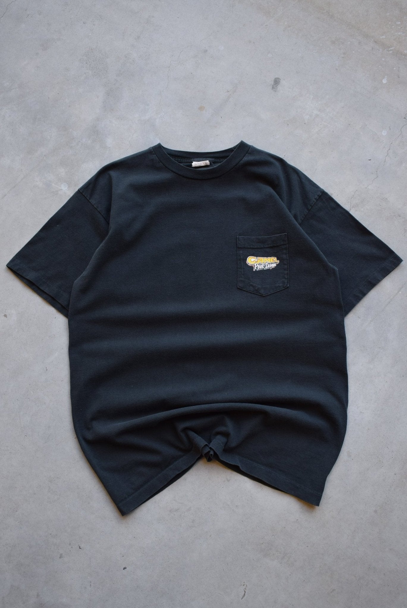 Camel Cigarettes Pool League Black Graphic Tee — 1990s (L/XL) - Retrospective Store