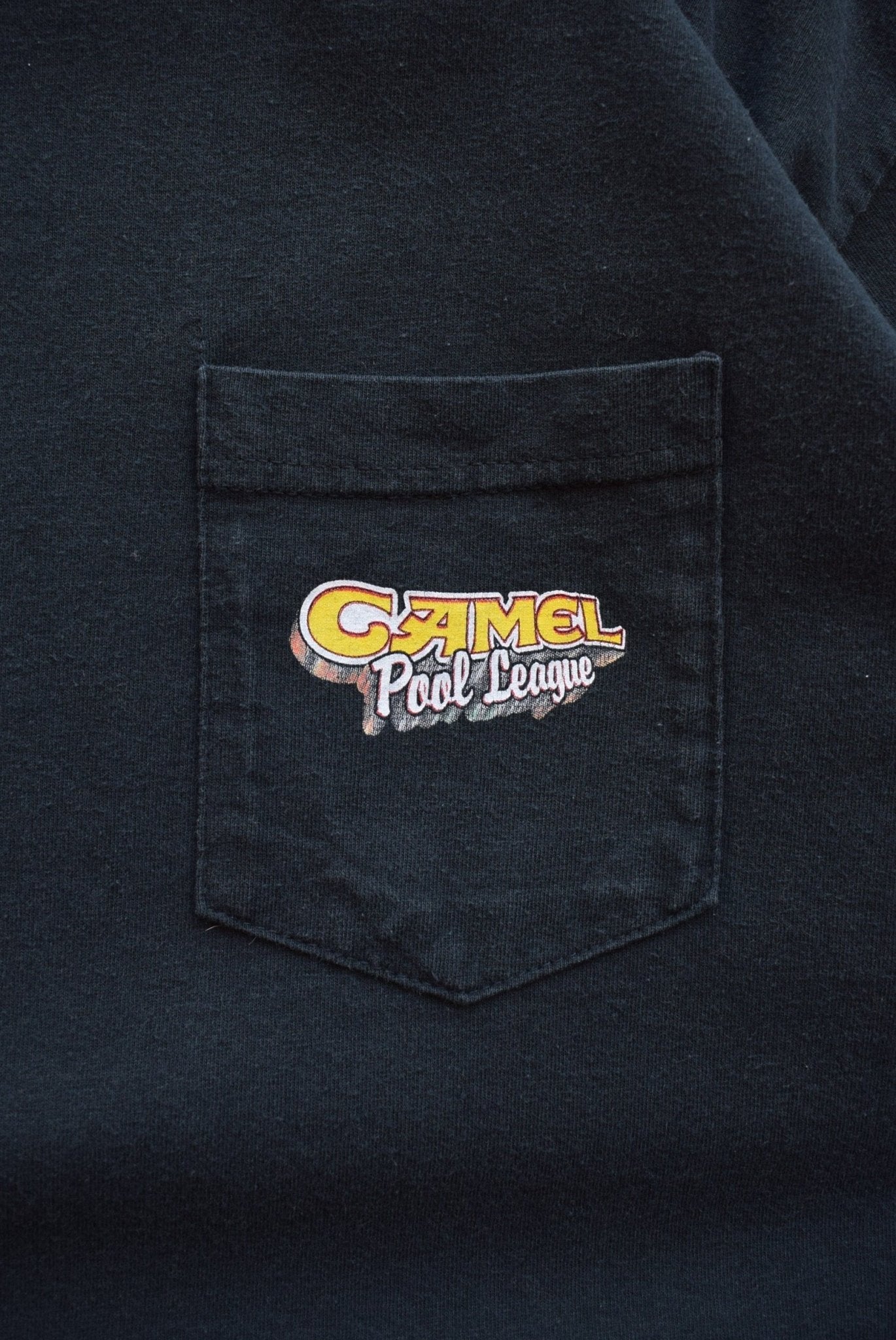 Camel Cigarettes Pool League Black Graphic Tee — 1990s (L/XL) - Retrospective Store