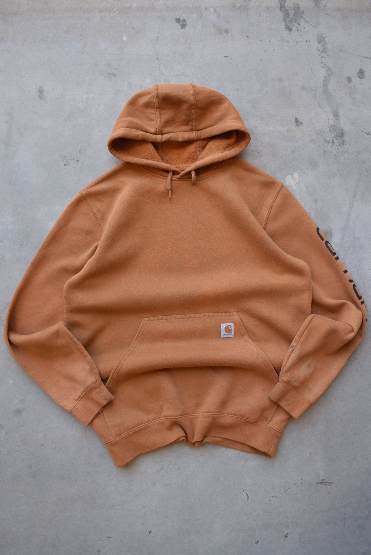 Carhartt Brown Classic Logo Hoodie — 1990s (L) - Retrospective Store