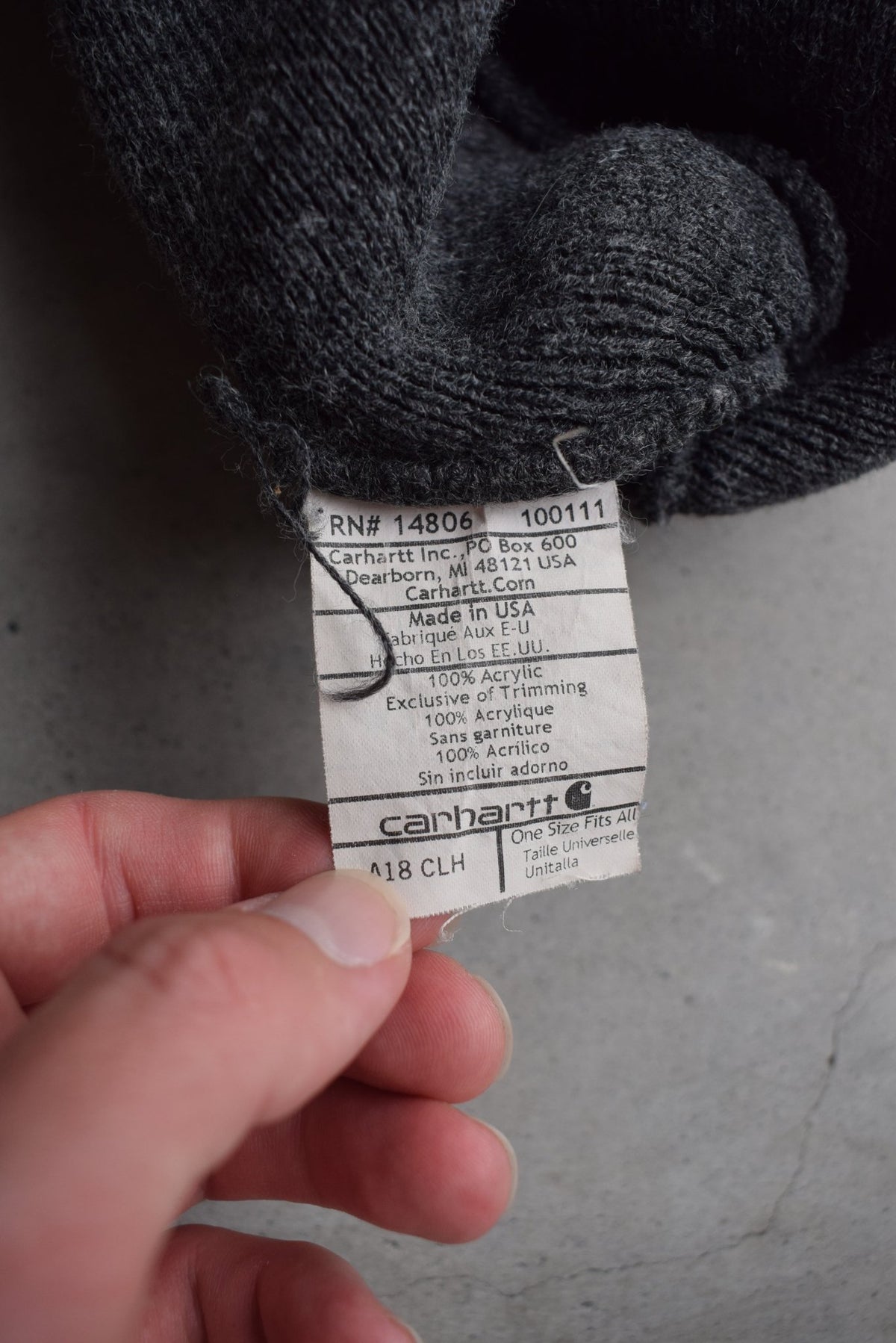 Carhartt Classic Logo Grey Beanie — 1990s - Retrospective Store