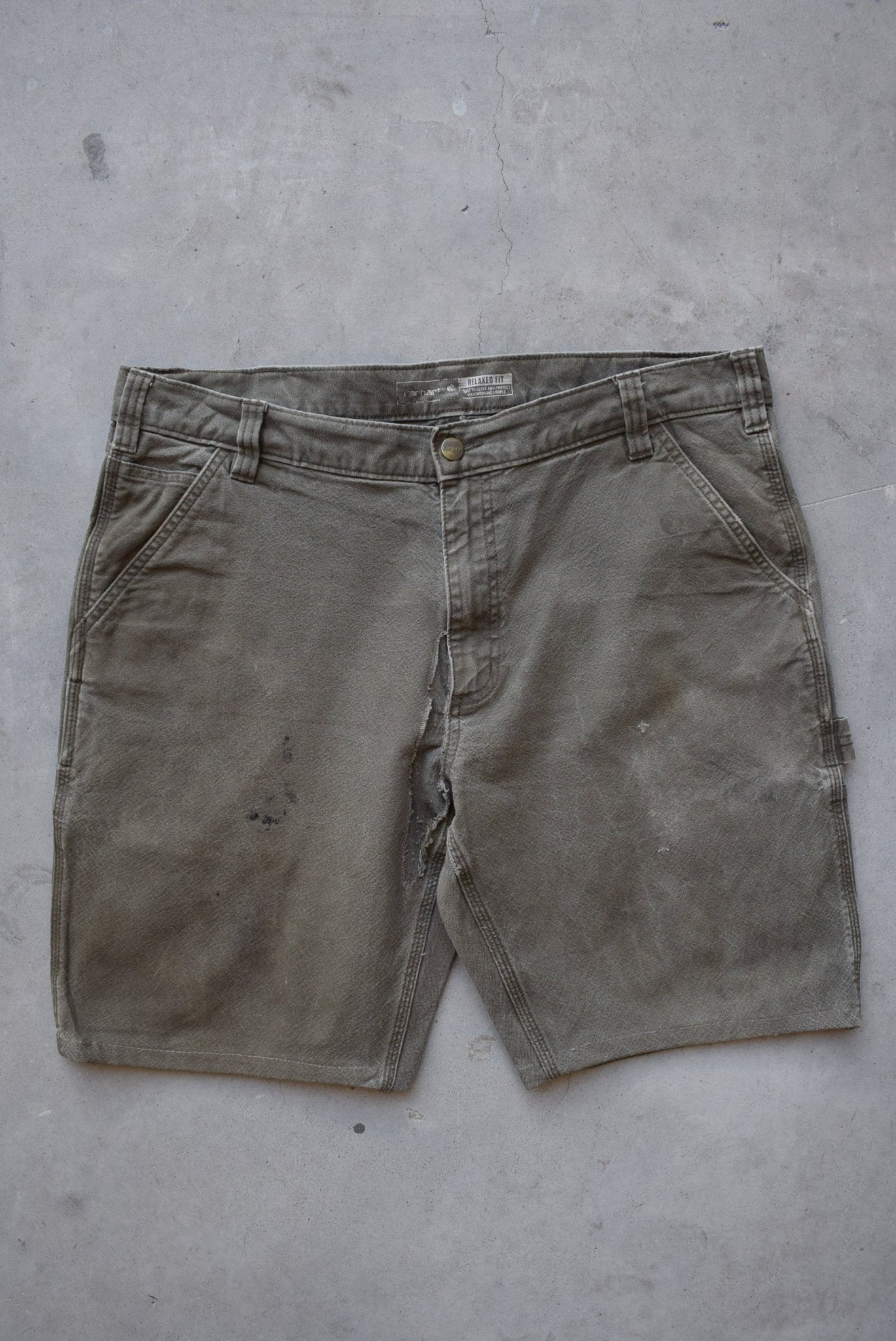 Carhartt Green Carpenter Shorts — 2000s (38) - Retrospective Store