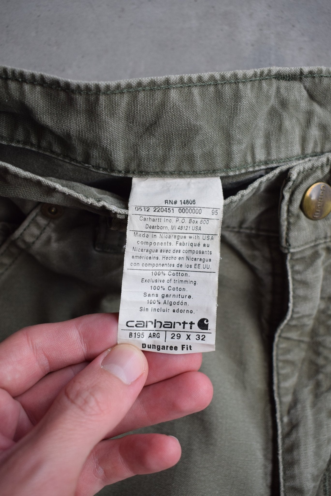 Carhartt Green Double-Knee Carpenter Pants — 2000s (29) - Retrospective Store