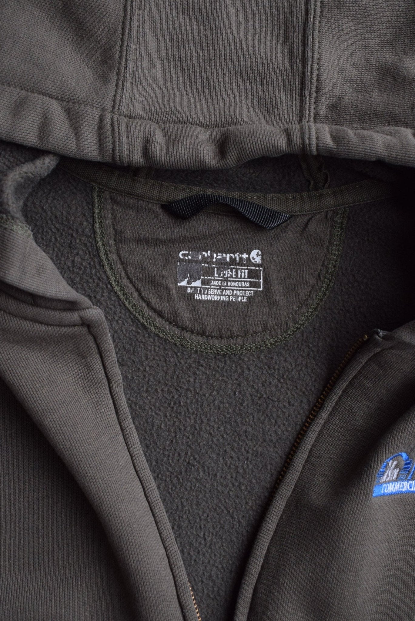 Carhartt Green Embroidered Full-Zip Hoodie — 2000s (XL/XXL) - Retrospective Store