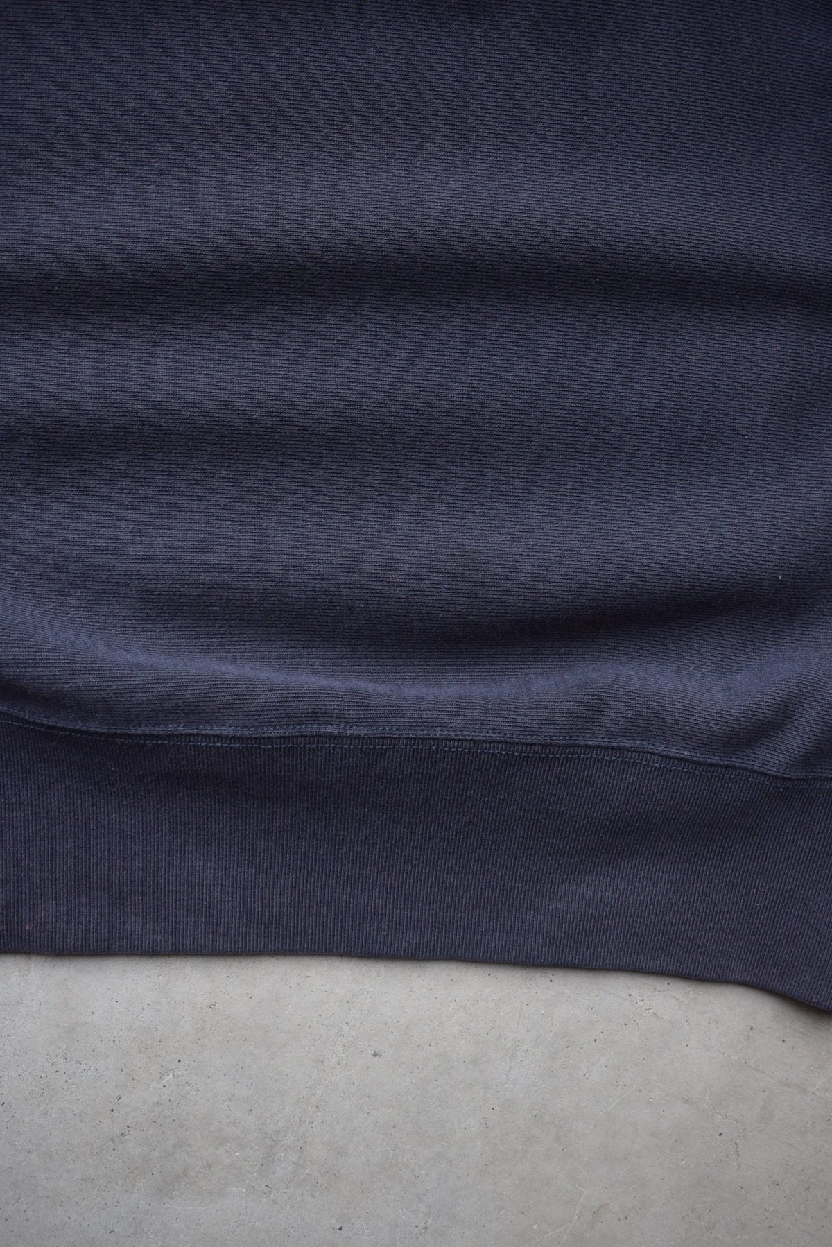 Champion Reverse-Weave Navy Embroidered Spellout Crewneck — 2000s (S) - Retrospective Store