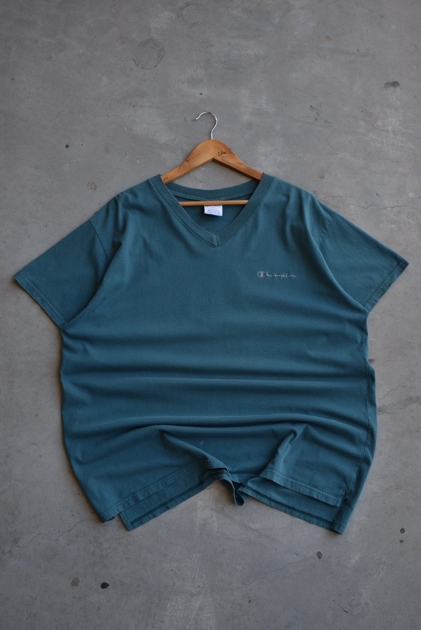Champion Spellout Embroidered Tee — 1990s (XL) - Retrospective Store