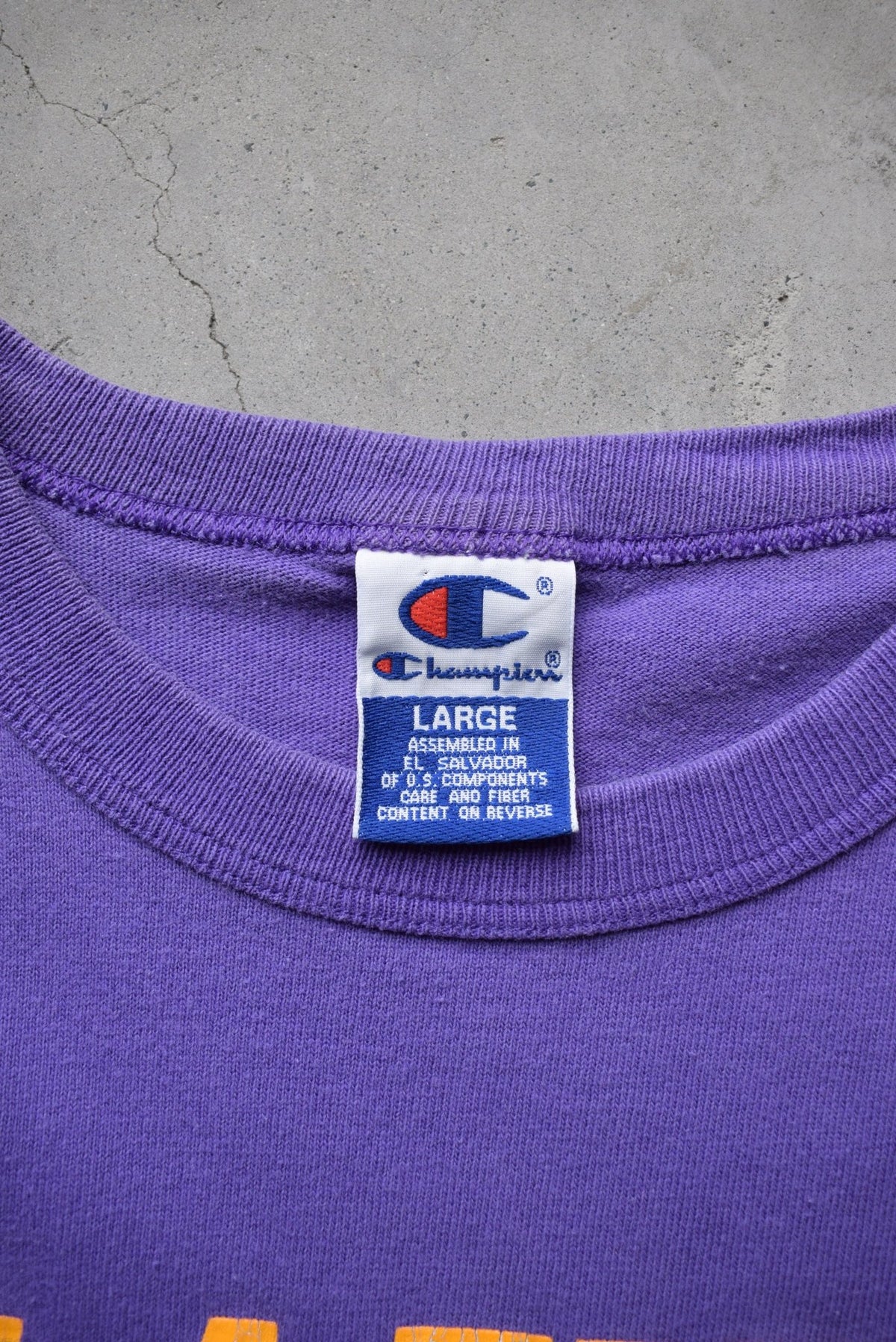 Champion x NBA Los Angeles Lakers Basketball Purple Graphic Tee — 1990s (L) - Retrospective Store