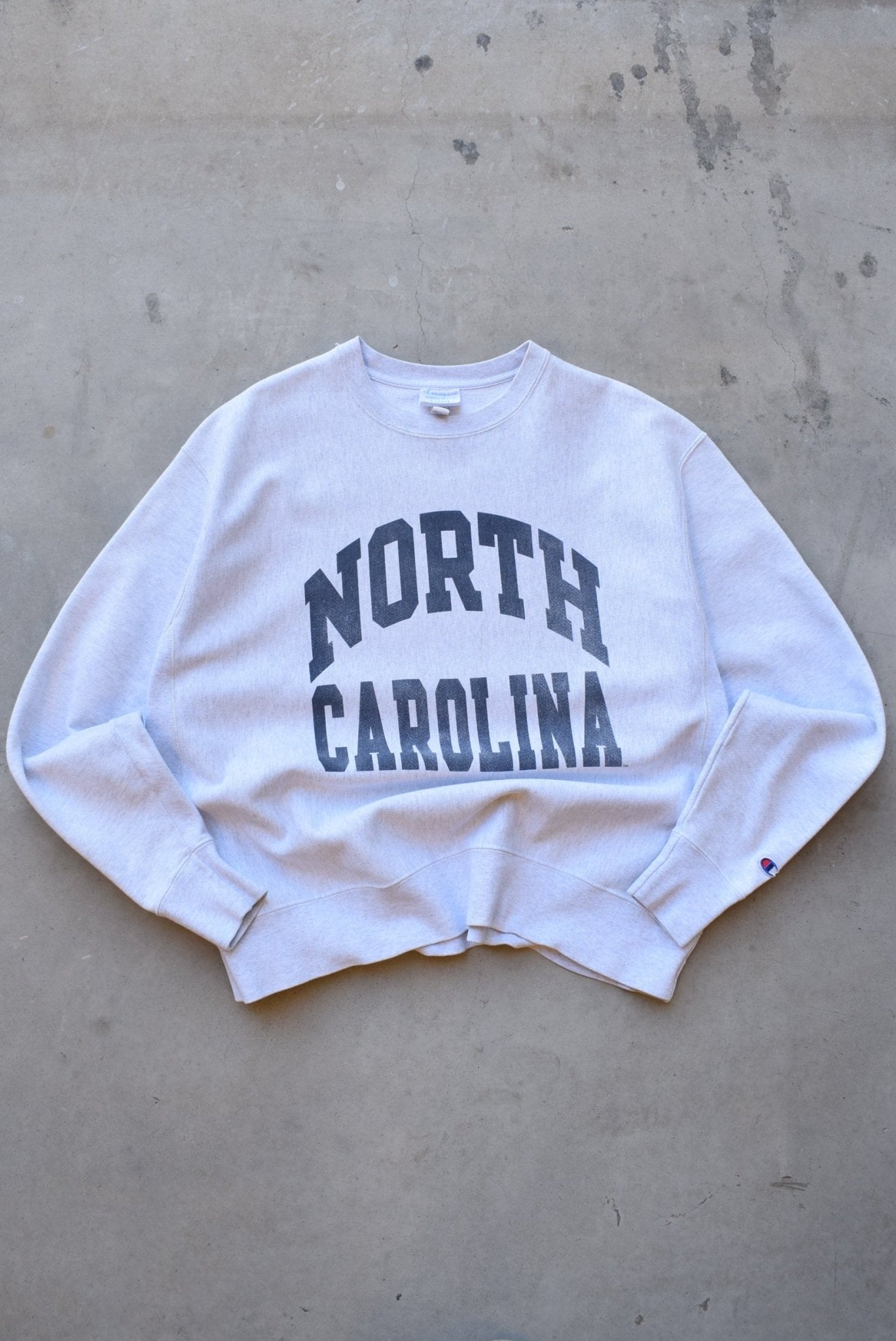 Champion x University of North Carolina Grey Reverse-Weave Crewneck — 1990s (XL) - Retrospective Store