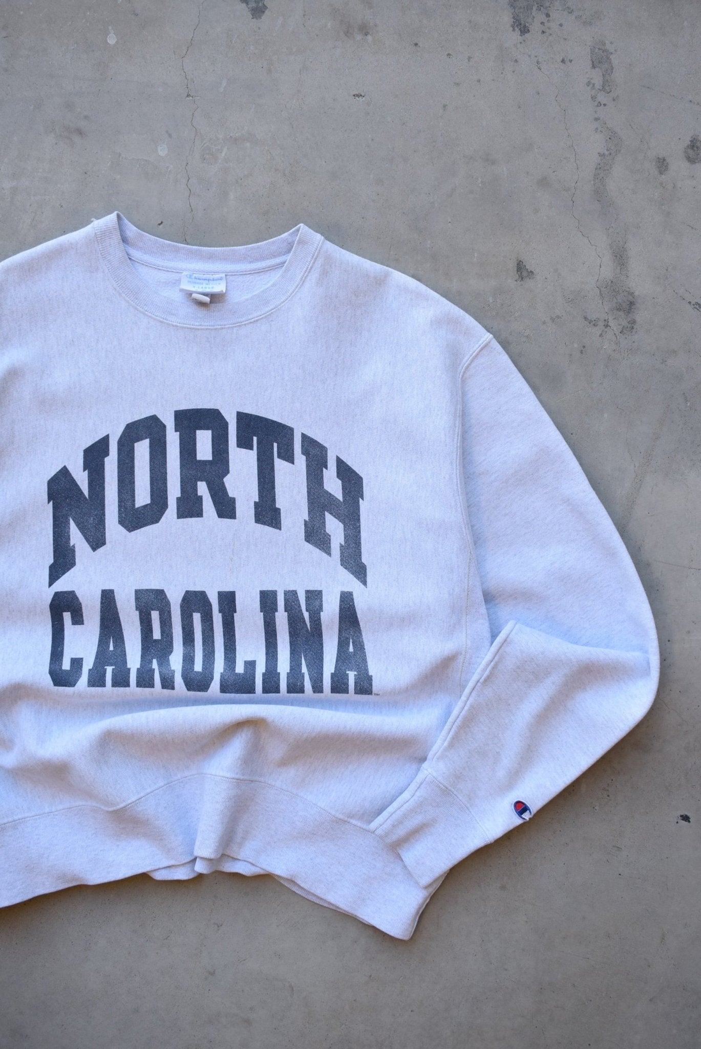 Champion x University of North Carolina Grey Reverse-Weave Crewneck — 1990s (XL) - Retrospective Store