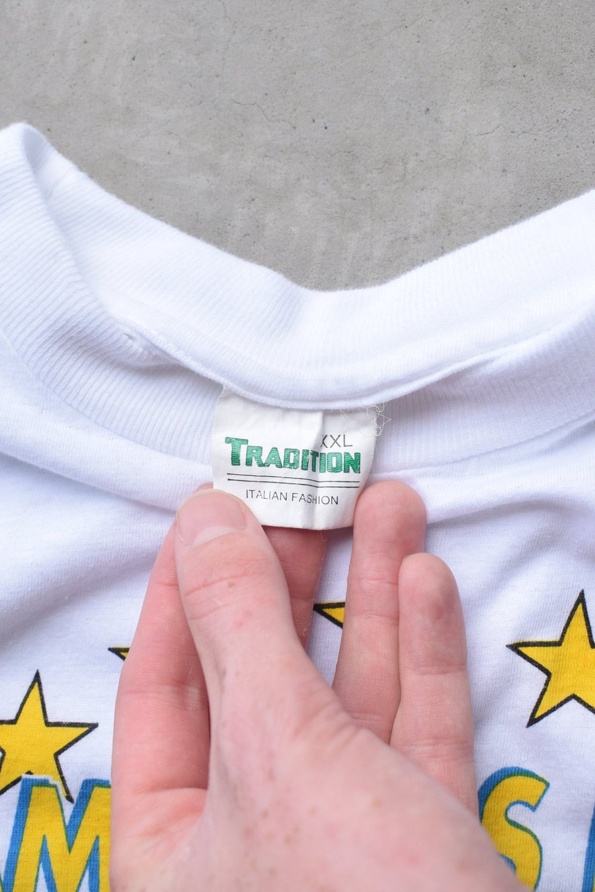 Champions League Juventus vs Real Madrid White Graphic Tee — 1998 (XL) - Retrospective Store