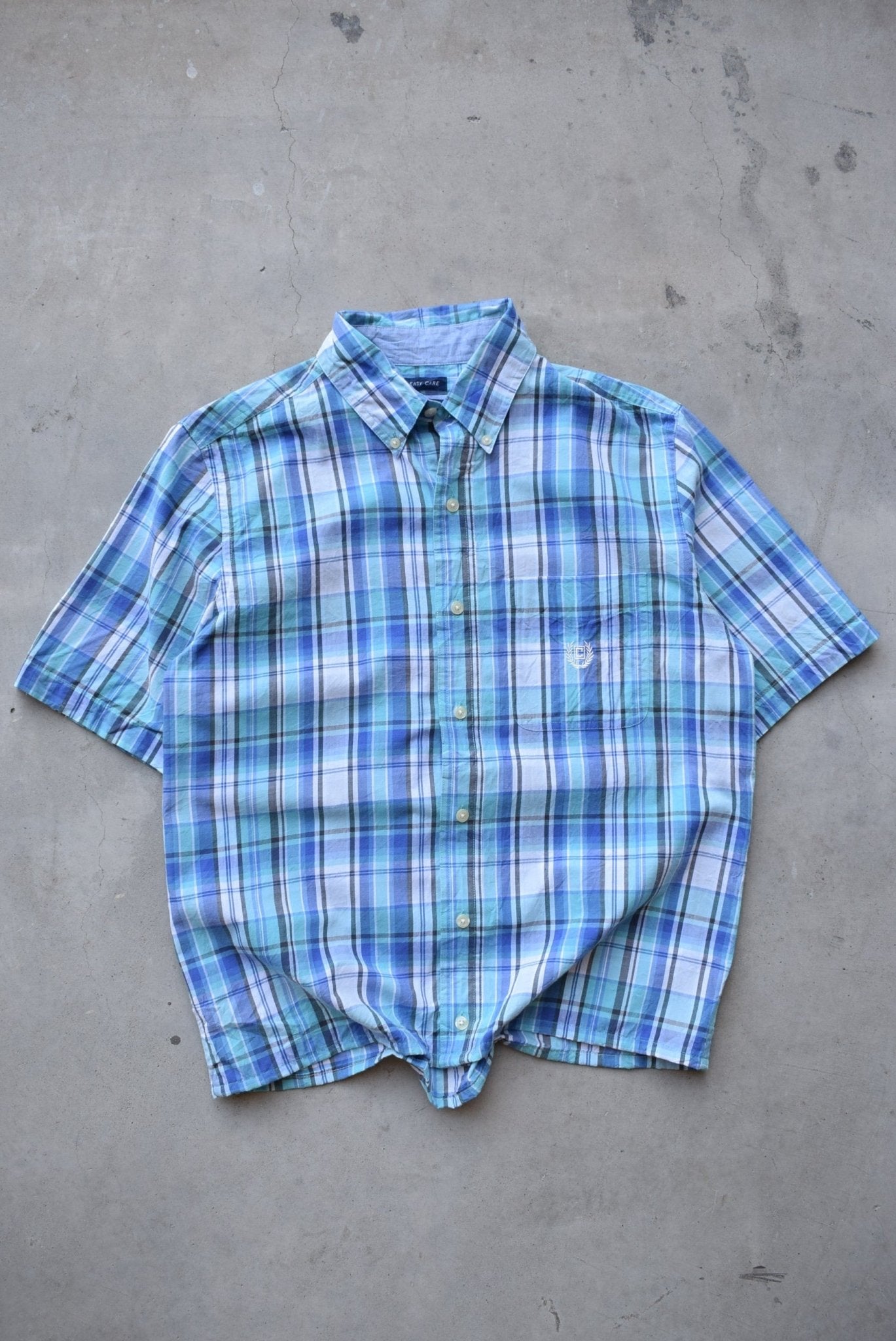 Chaps Ralph Lauren Blue Cropped Button Up — 2000s (S/M) - Retrospective Store