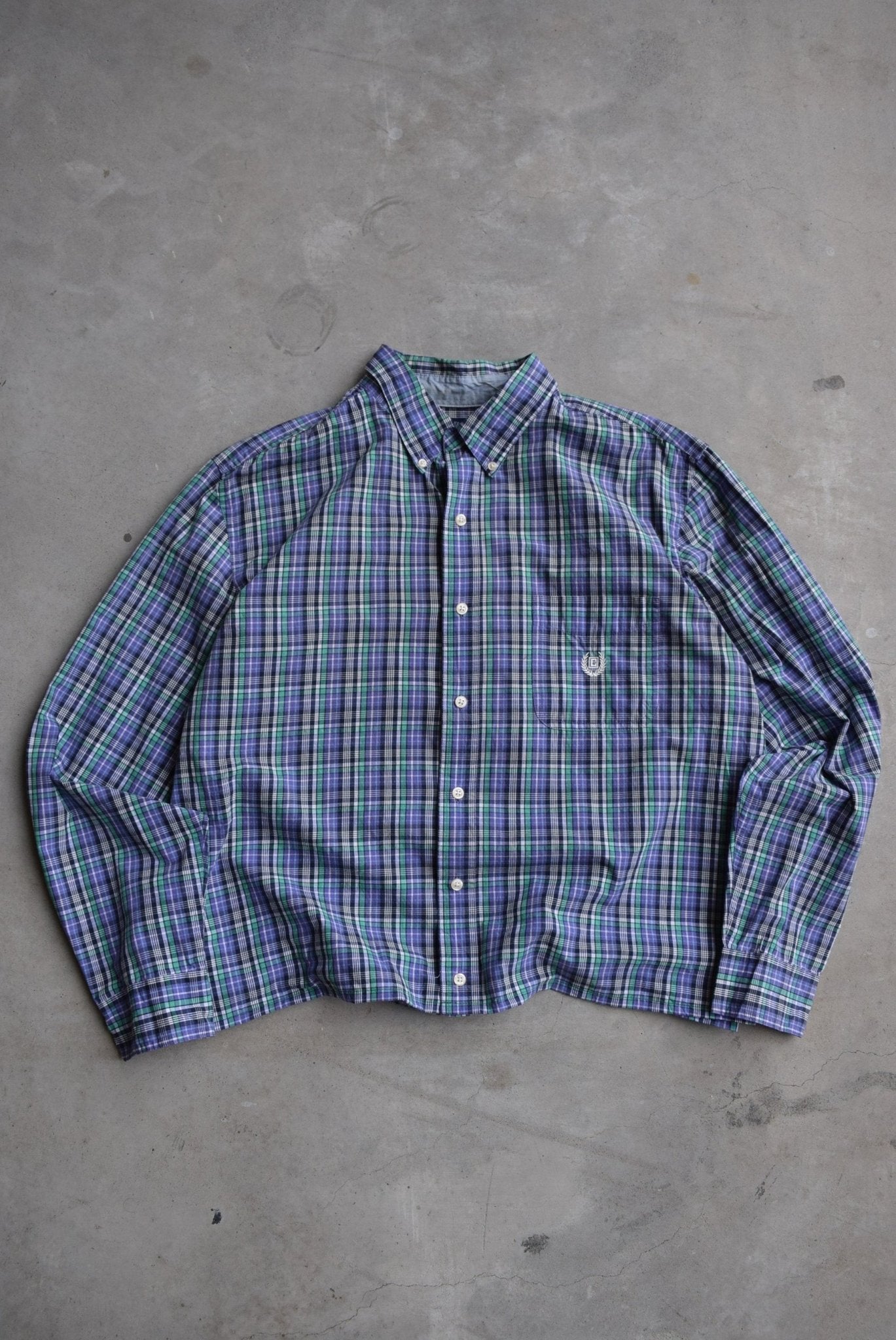 Chaps Ralph Lauren Cropped Long Sleeve Button Up — 2000s (L) - Retrospective Store
