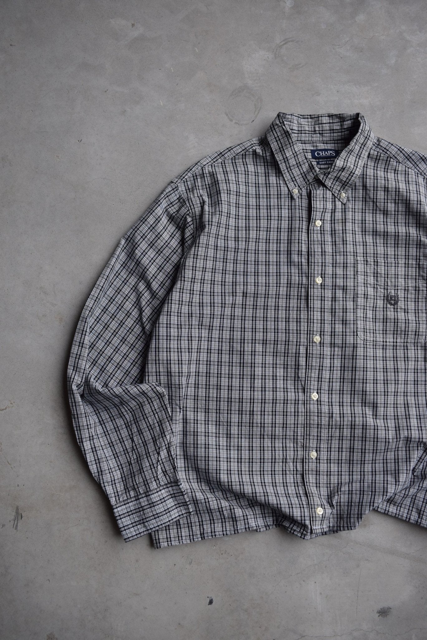 Chaps Ralph Lauren Cropped Long Sleeve Button Up — 2000s (XXL) - Retrospective Store
