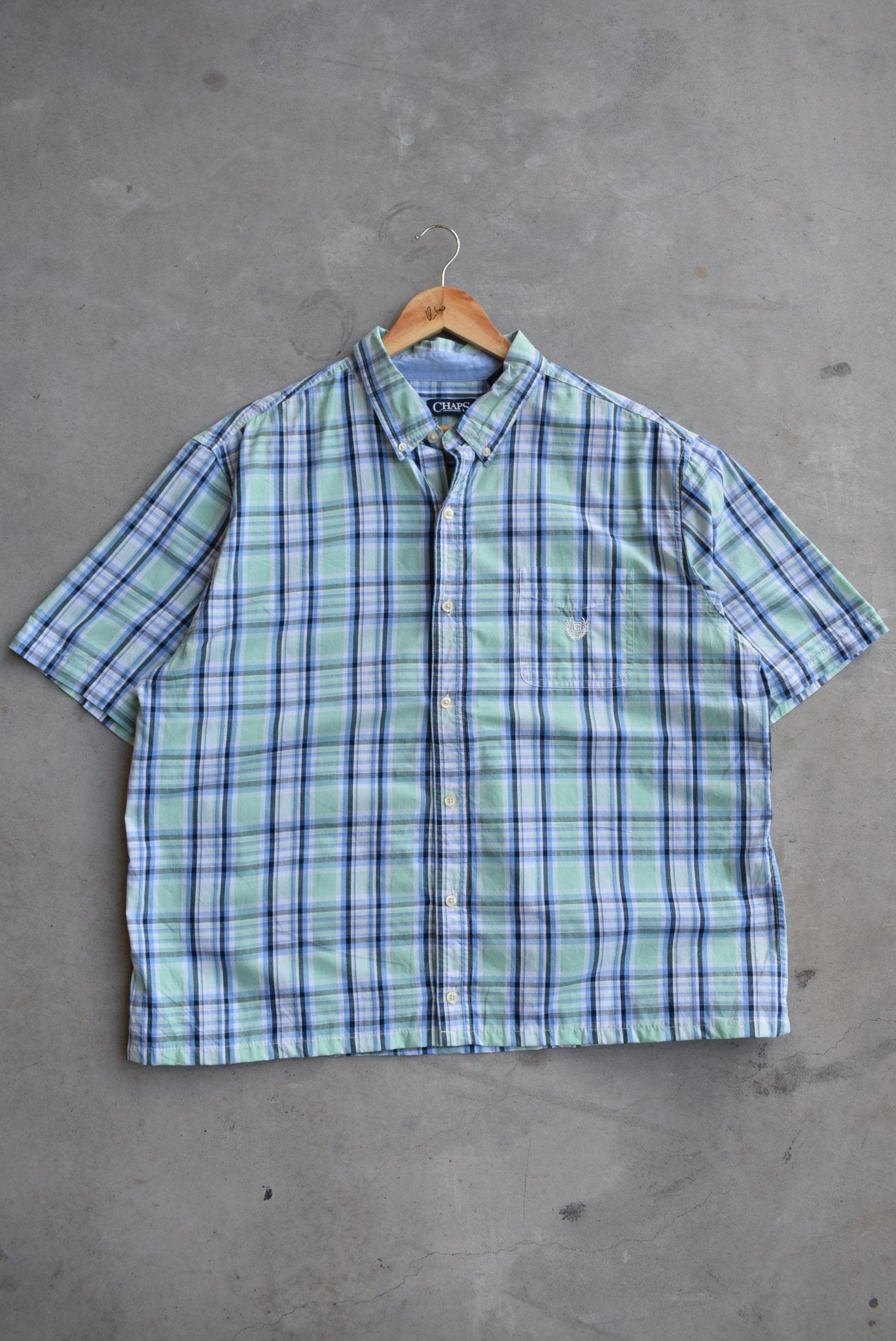 Chaps Ralph Lauren Green Cropped Button Up — 2000s (L/XL) - Retrospective Store