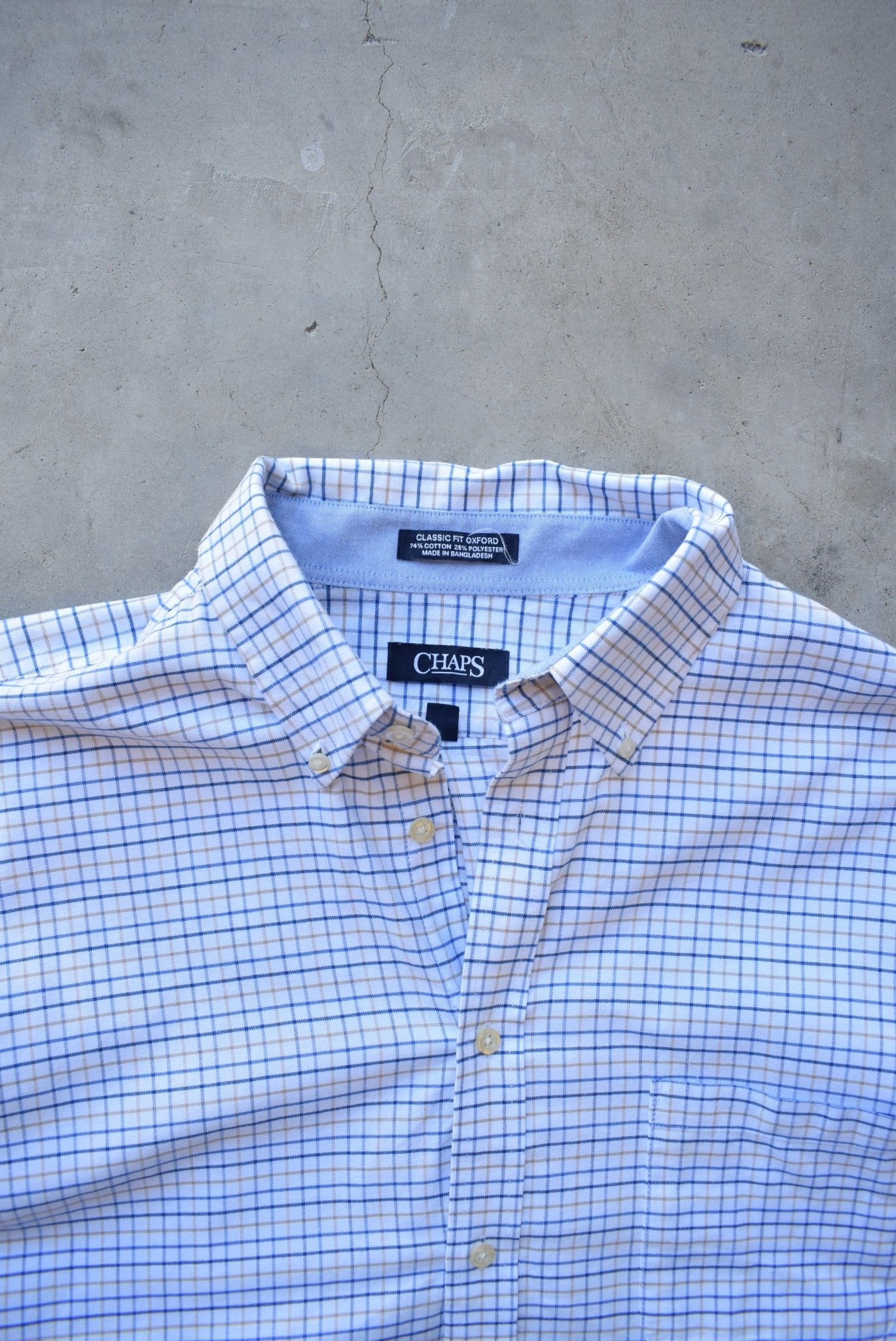 Chaps Ralph Lauren White Long Sleeve Button Up — 2000s (XL/XXL) - Retrospective Store