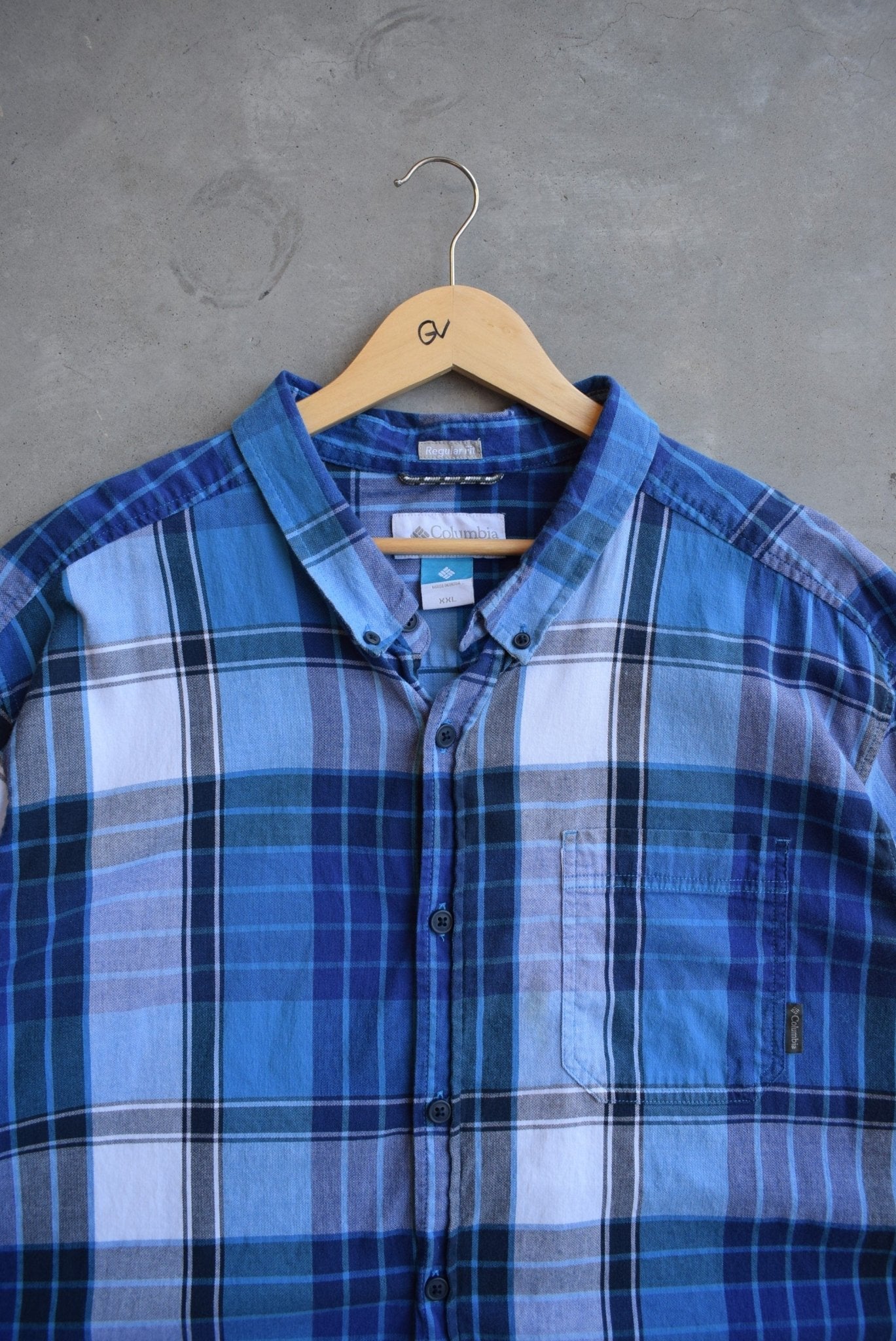 Columbia Blue Cropped Button Up — 2000s (L) - Retrospective Store