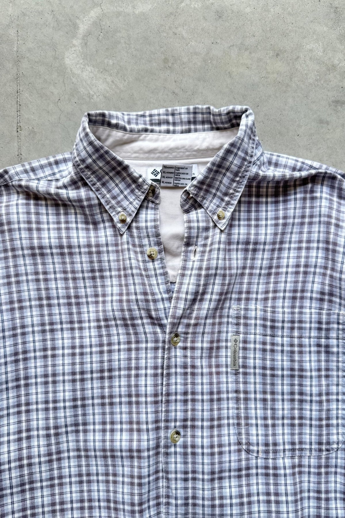 Columbia Grey Cropped Long Sleeve Button Up — 2000s (L) - Retrospective Store