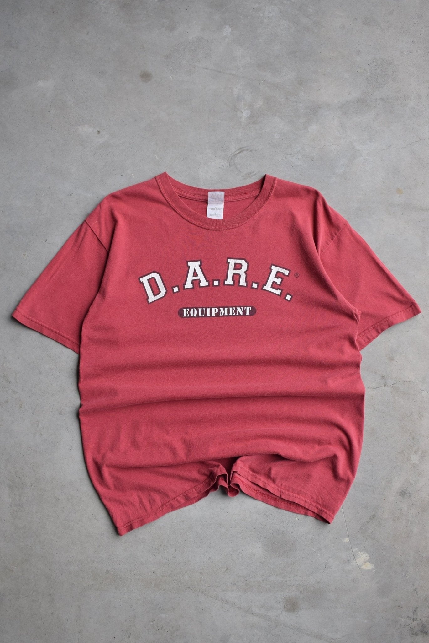 D.A.R.E. Equipment Burgandy Graphic Tee — 2000s (L) - Retrospective Store