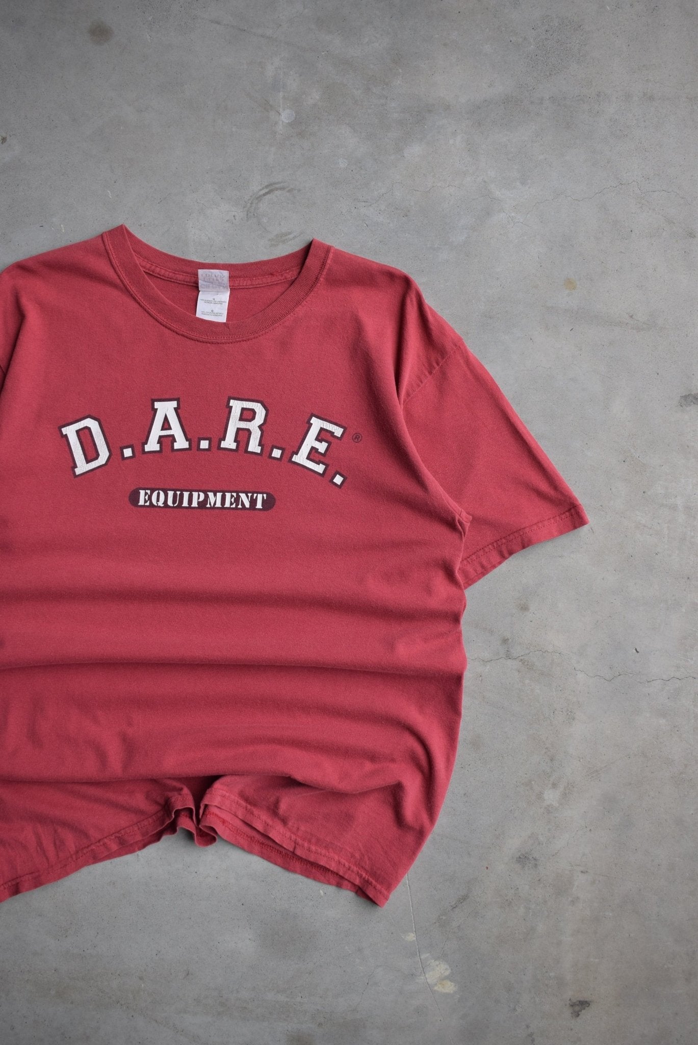 D.A.R.E. Equipment Burgandy Graphic Tee — 2000s (L) - Retrospective Store