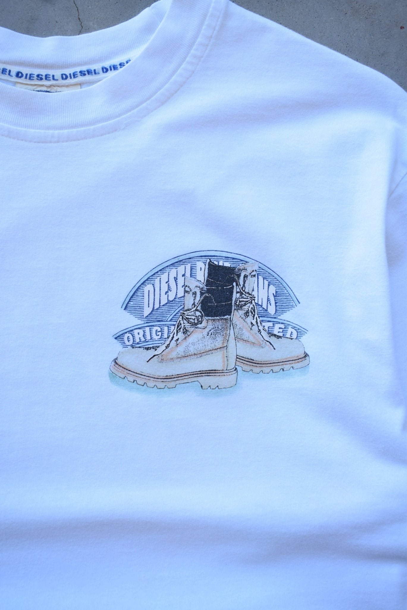 Diesel Industries White Graphic Tee — 1990s (M) - Retrospective Store
