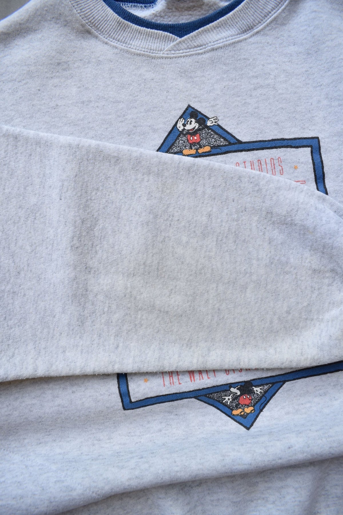 Disney Mickey Mouse Grey Graphic Crewneck — 1990s (M) - Retrospective Store