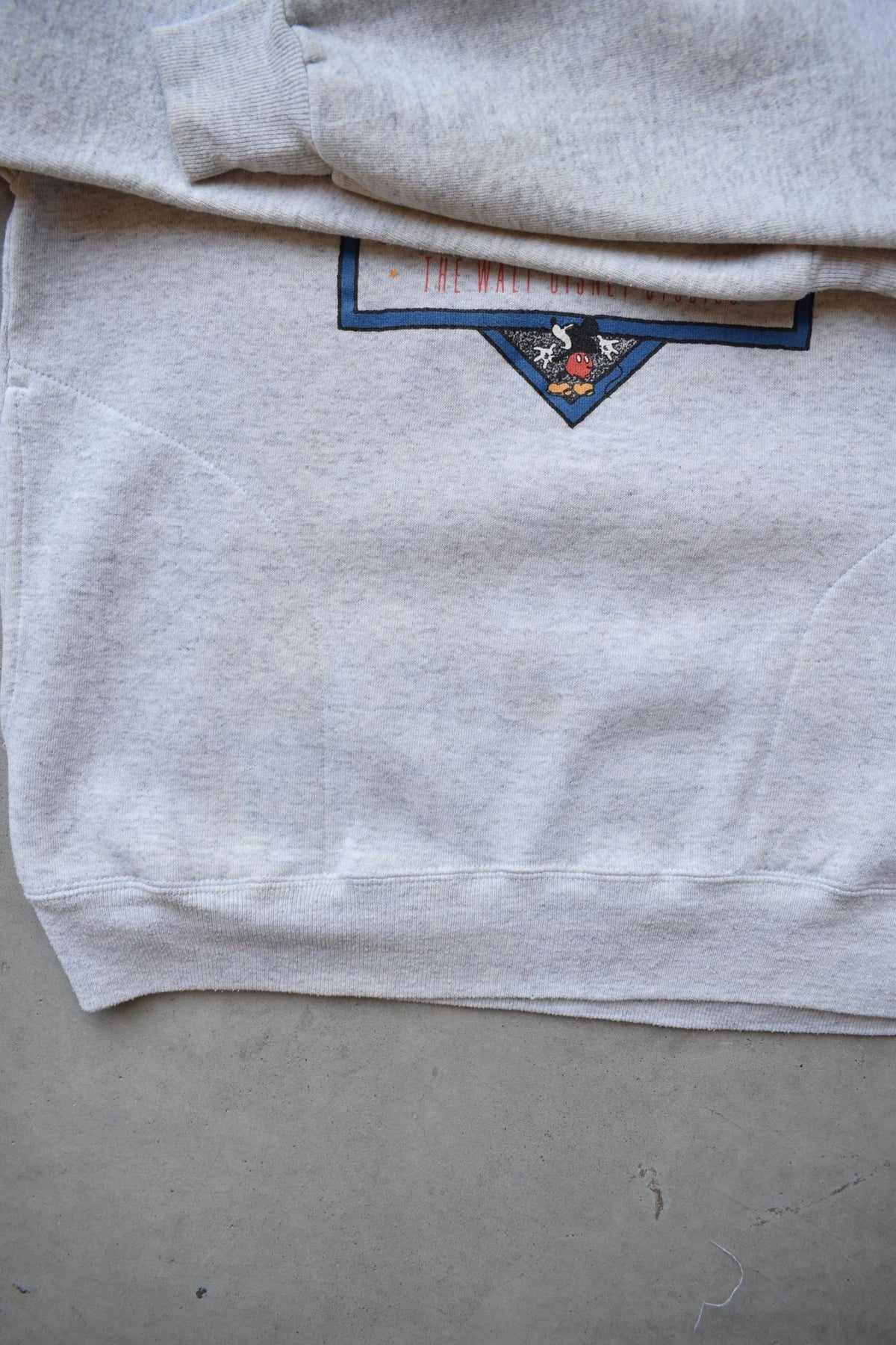 Disney Mickey Mouse Grey Graphic Crewneck — 1990s (M) - Retrospective Store