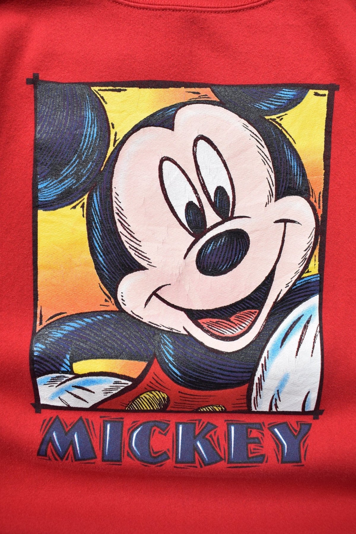 Disney Mickey Mouse Red Graphic Crewneck — 1990s (XL/XXL) - Retrospective Store