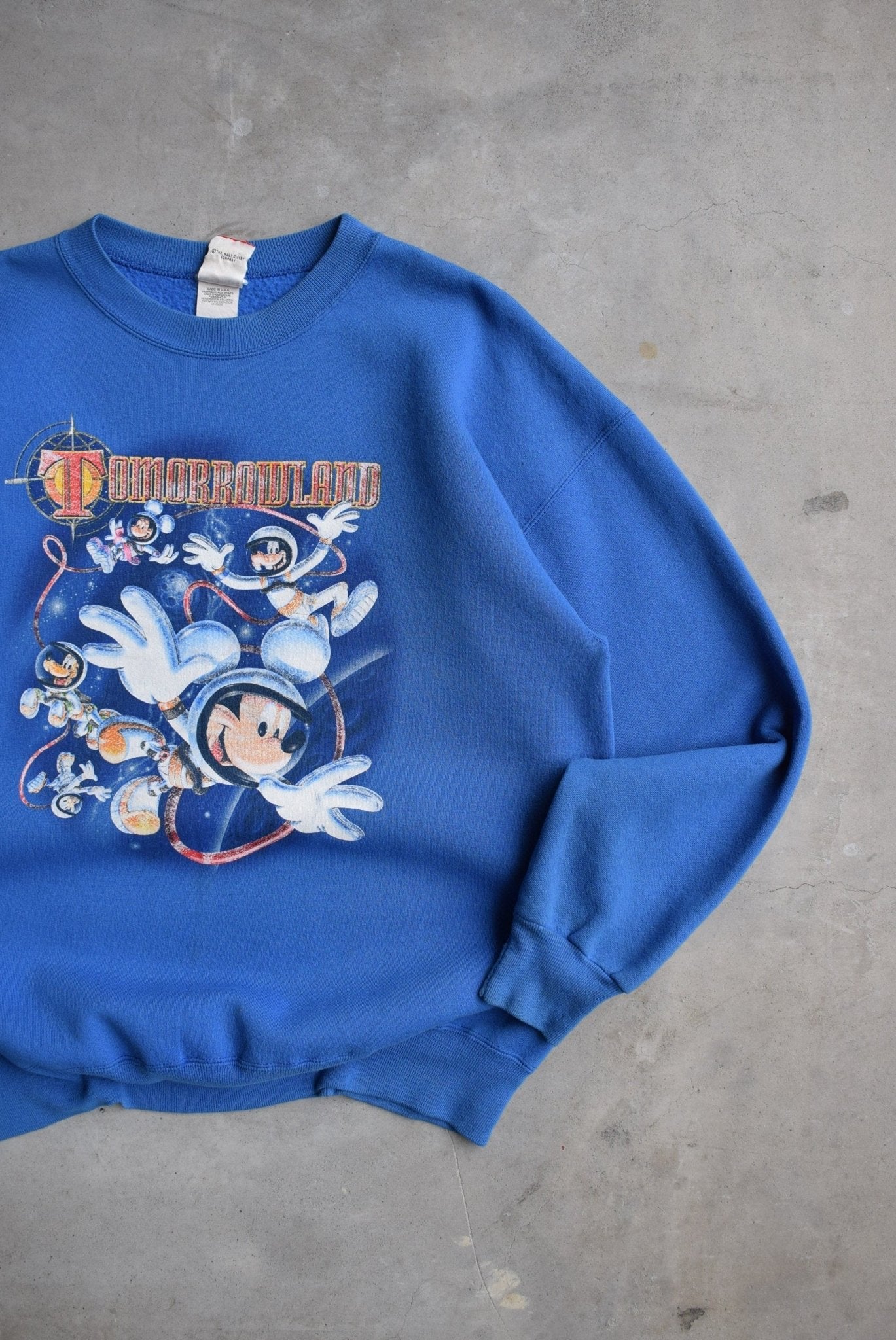 Disney Tommorowland Blue Graphic Crewneck — 1990s (L) - Retrospective Store
