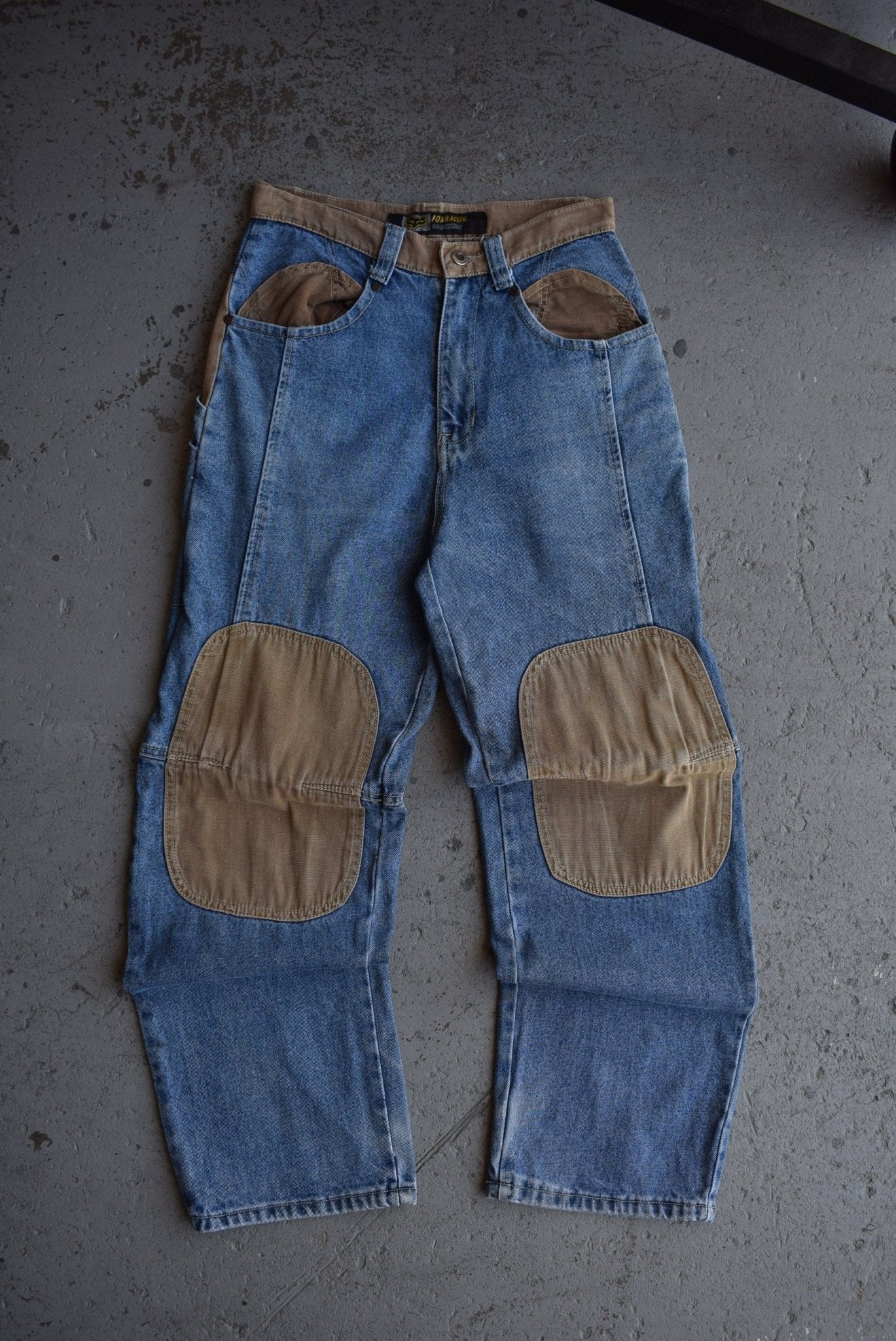 *Double - knee* Vintage Fox Racing Los Angeles Embroidered Jeans (28) - Retrospective Store