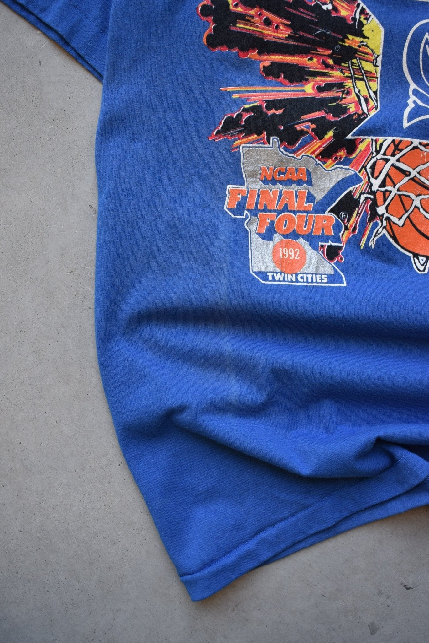 Duke University Basketball Champions Blue Graphic Tee — 1992 (L) - Retrospective Store