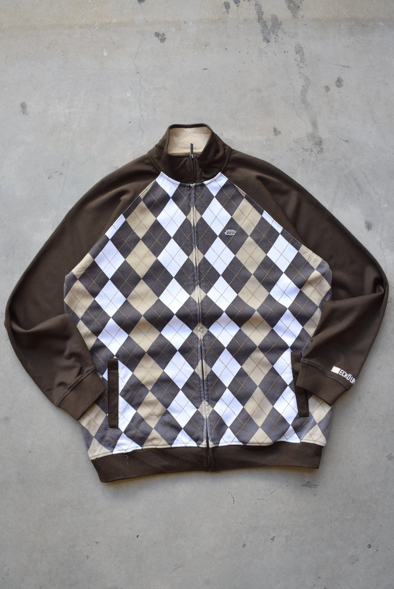 Ecko Brown Plaid Embroidered Logo Jacket — 2000s (XL) - Retrospective Store
