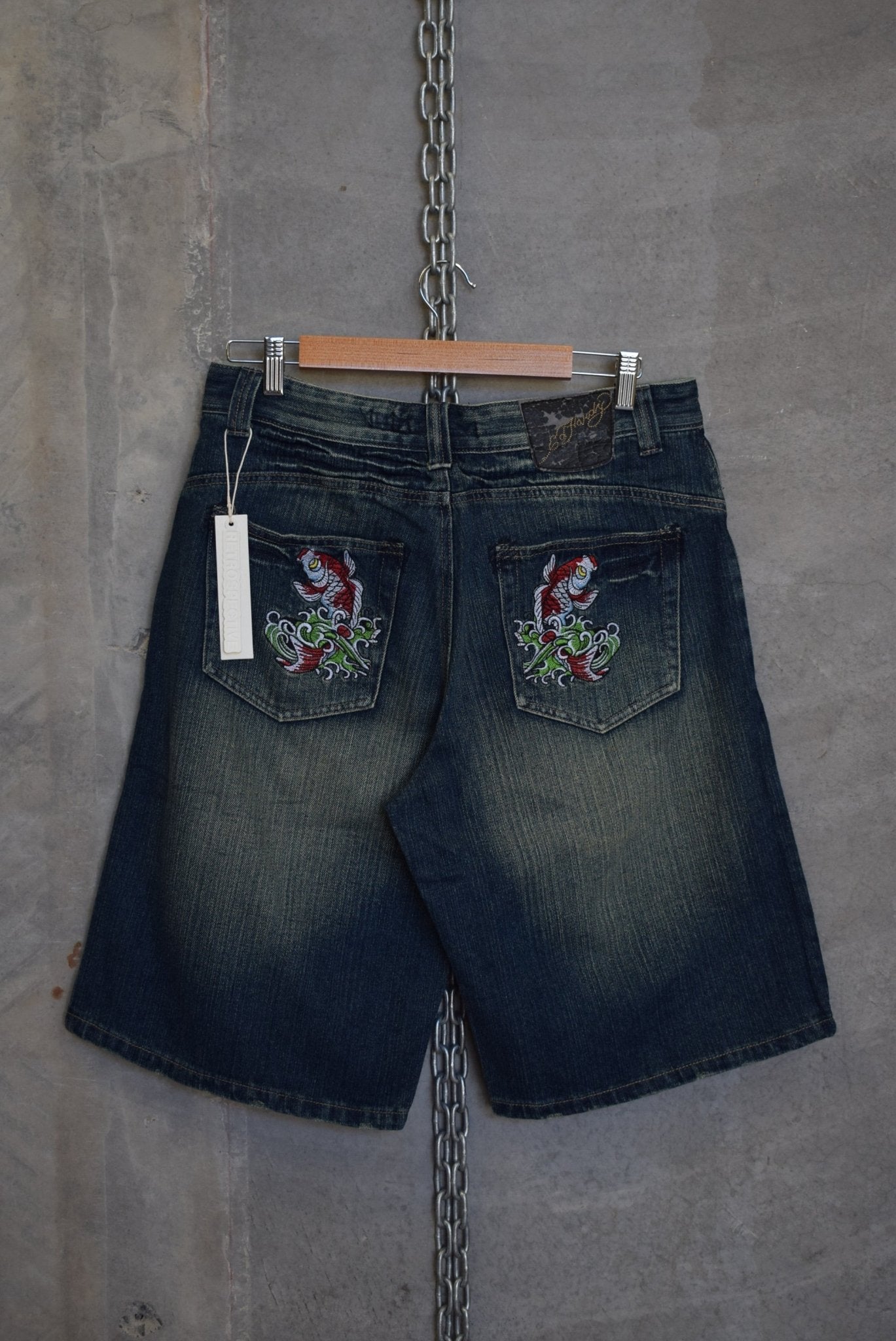 Ed Hardy Embroidered Shorts — 2000s (32) - Retrospective Store