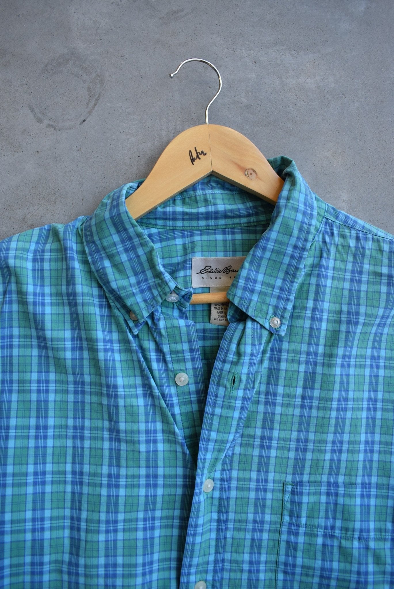 Eddie Bauer Blue Cropped Button Up — 2000s (XL) - Retrospective Store