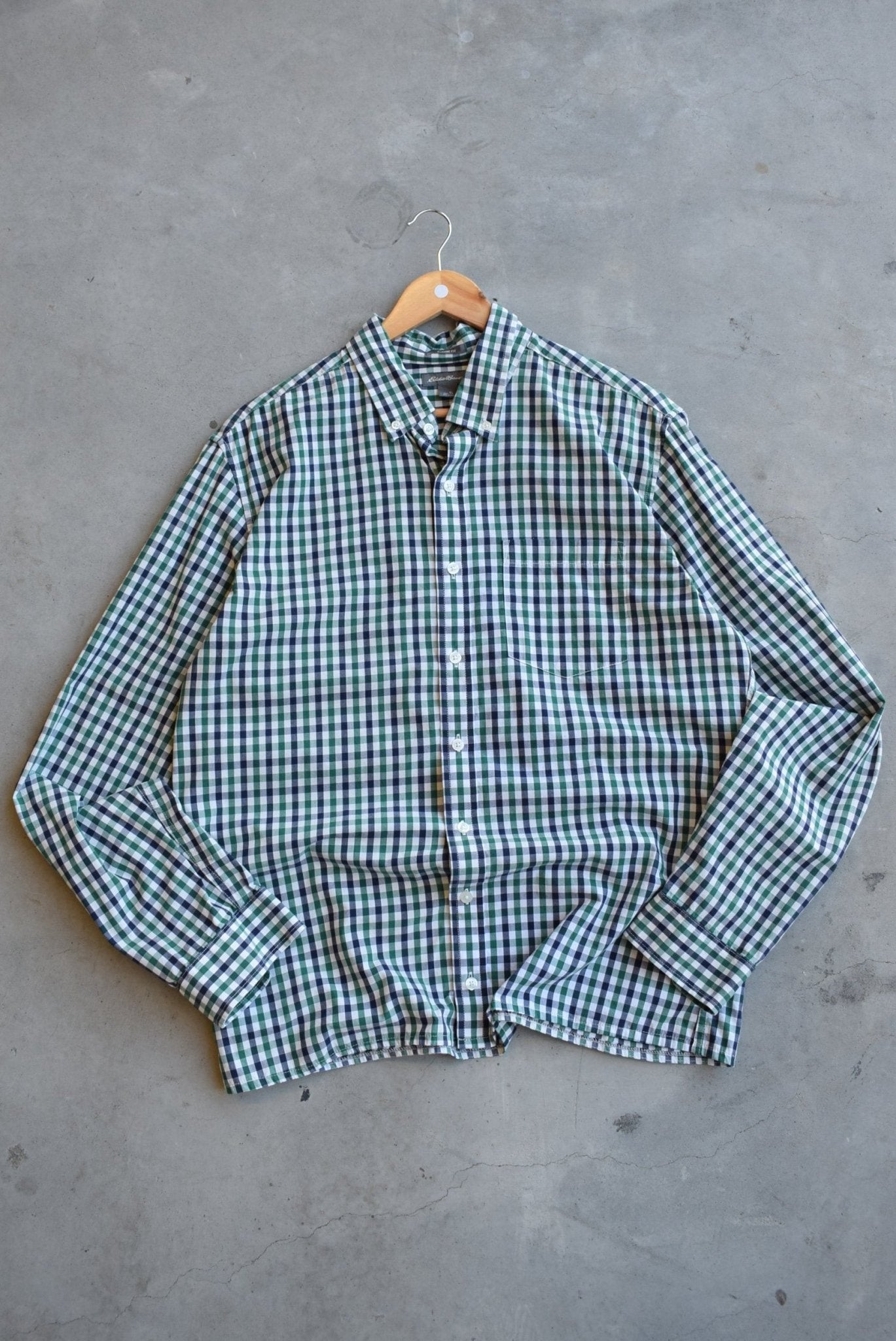 Eddie Bauer Green Cropped Button Up — 2000s (L) - Retrospective Store