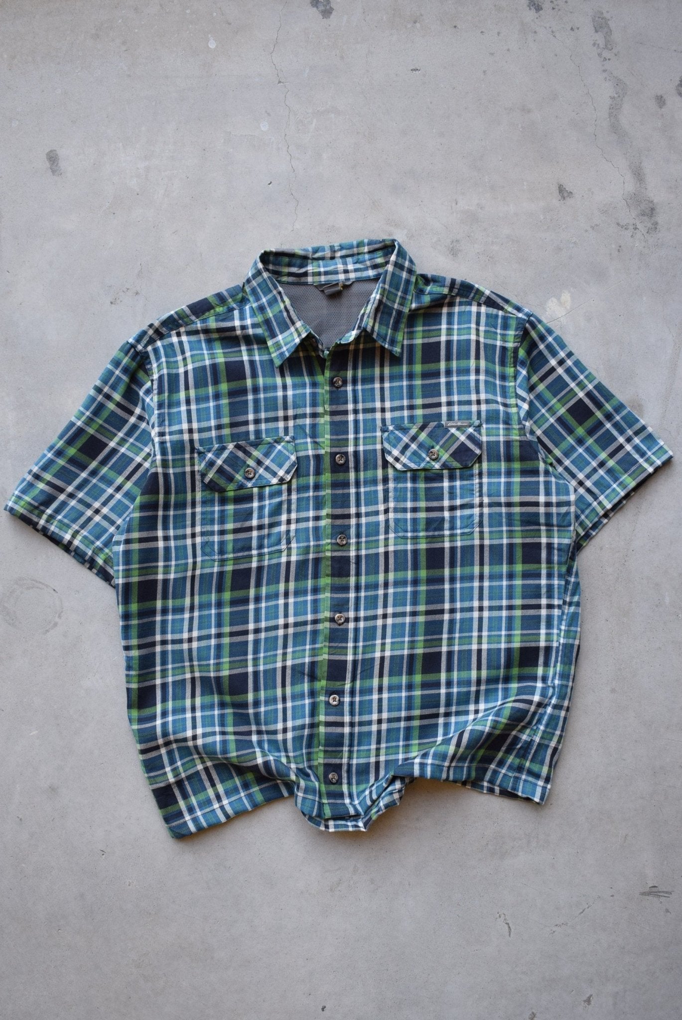 Eddie Bauer Green Cropped Button Up — 2000s (M) - Retrospective Store