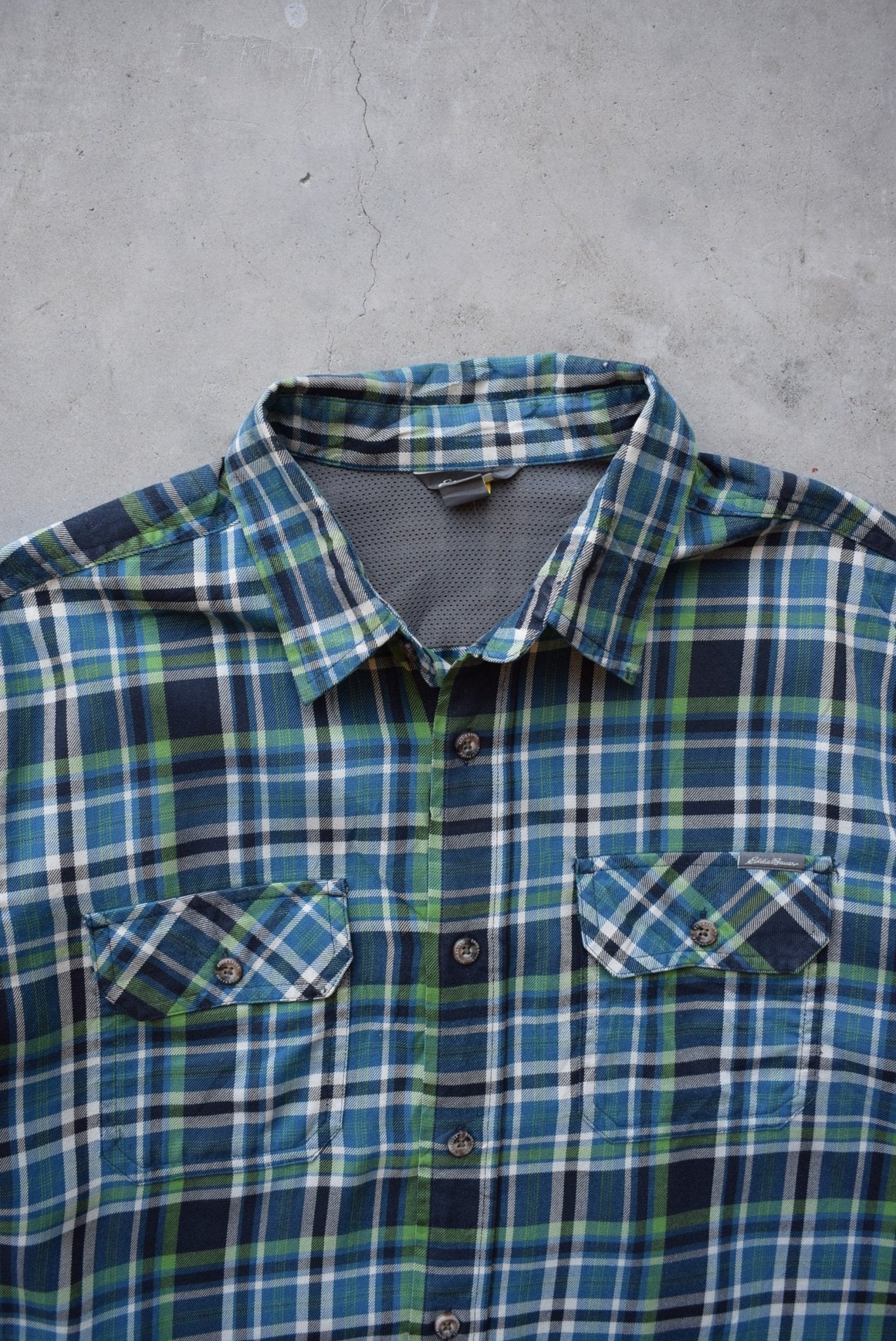 Eddie Bauer Green Cropped Button Up — 2000s (M) - Retrospective Store