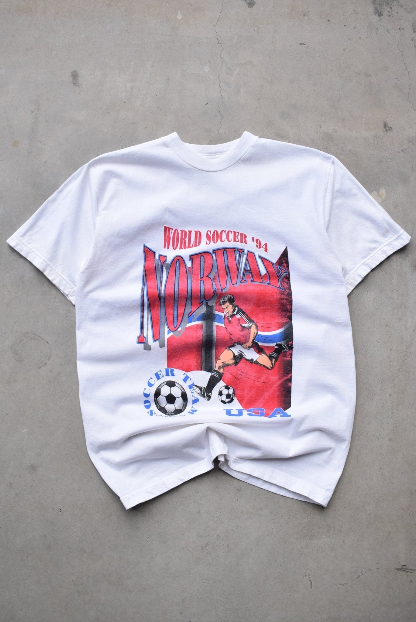 FIFA World Cup Norway White Graphic Tee — 1994 (M) - Retrospective Store
