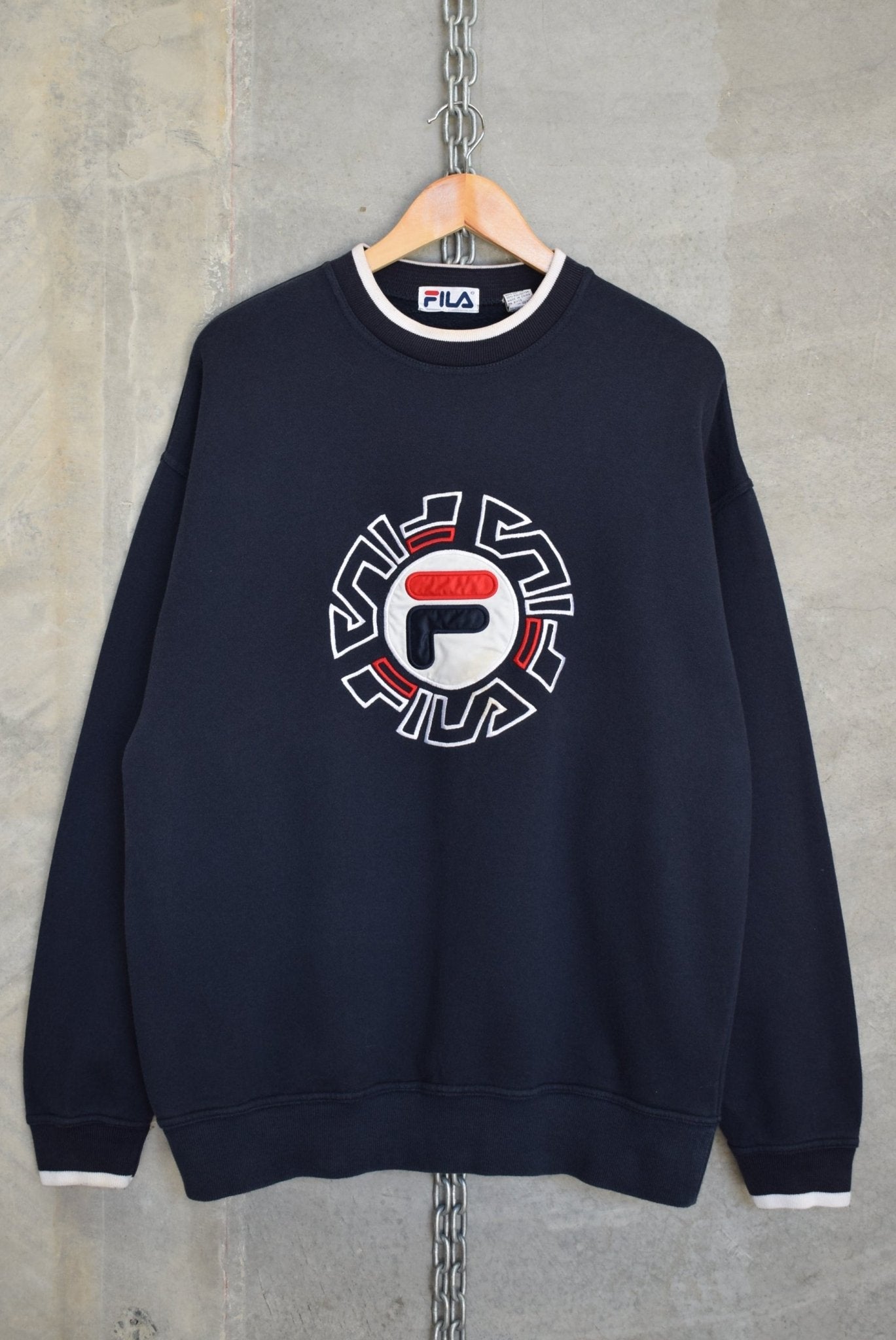 Fila Spellout Embroidered Crewneck — 2000s (L) - Retrospective Store