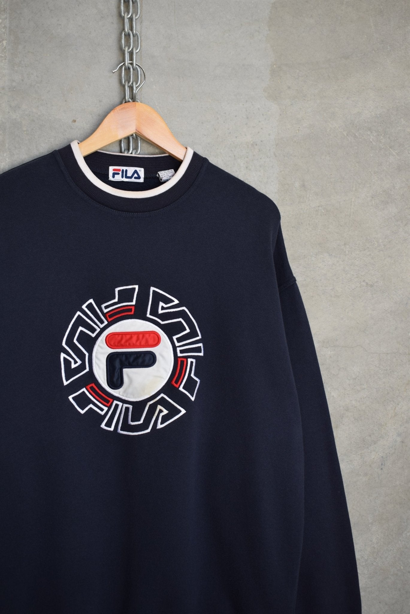 Fila Spellout Embroidered Crewneck — 2000s (L) - Retrospective Store