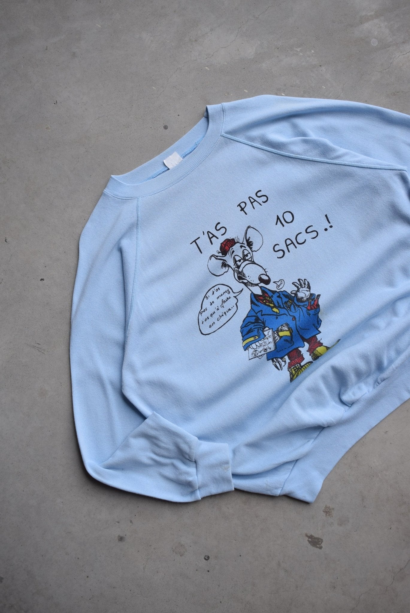 French Comic Graphic Crewneck — 1980s (L) - Retrospective Store
