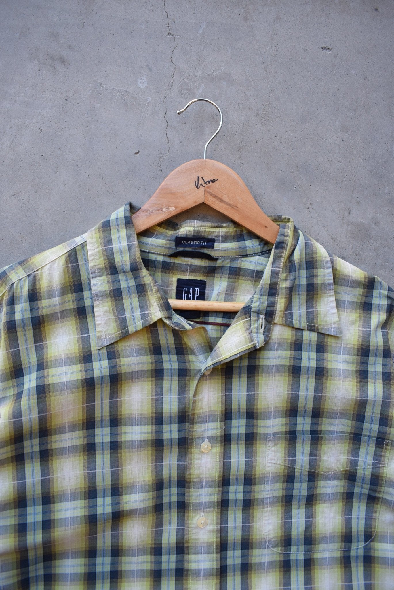 GAP Green Cropped Long Sleeve Button Up — 2000s (L/XL) - Retrospective Store
