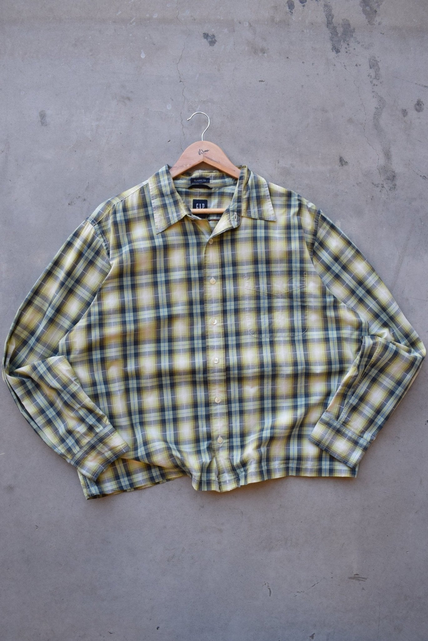 GAP Green Cropped Long Sleeve Button Up — 2000s (L/XL) - Retrospective Store