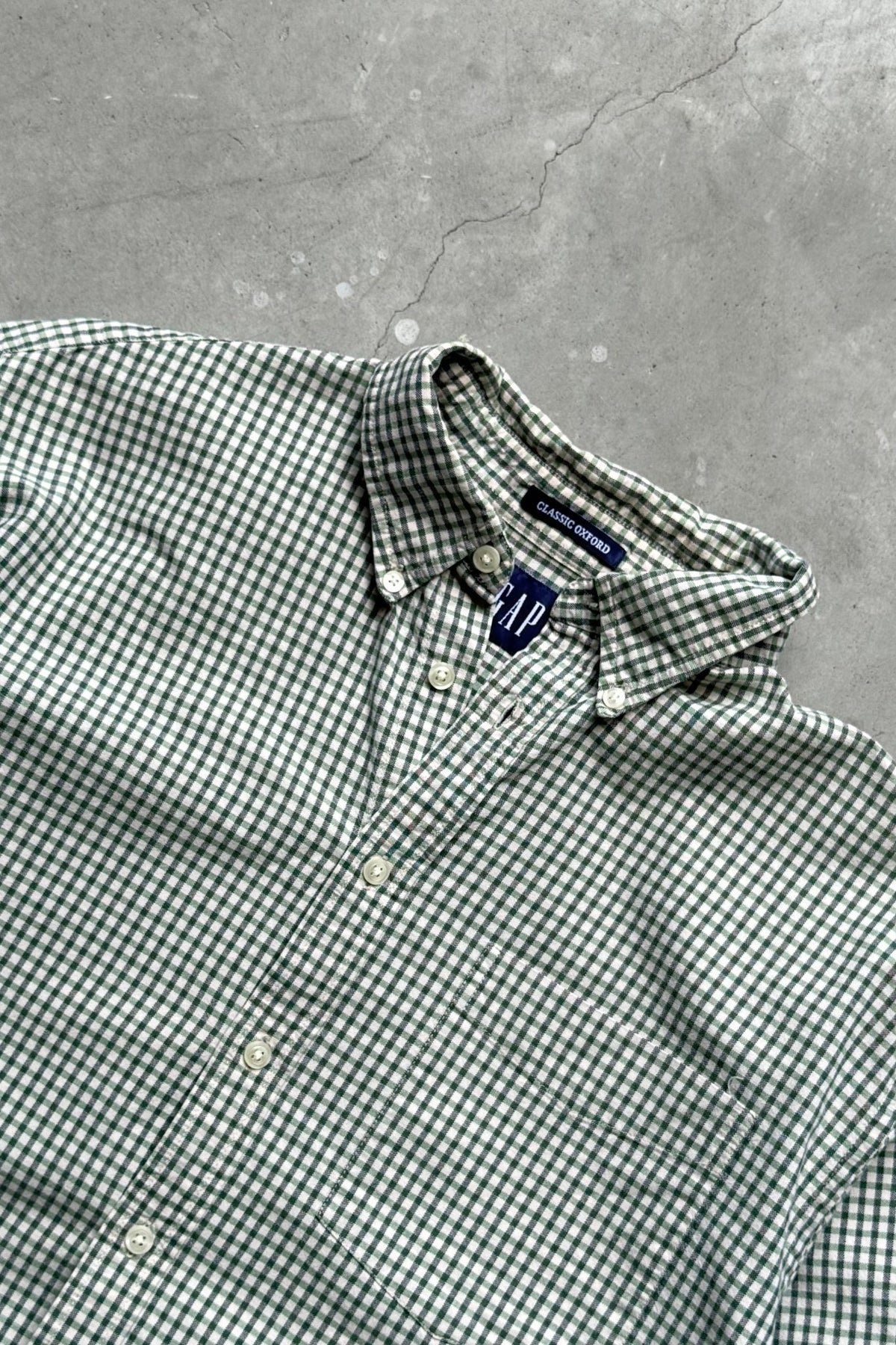 GAP Green Cropped Long Sleeve Button Up — 2000s (M/L) - Retrospective Store