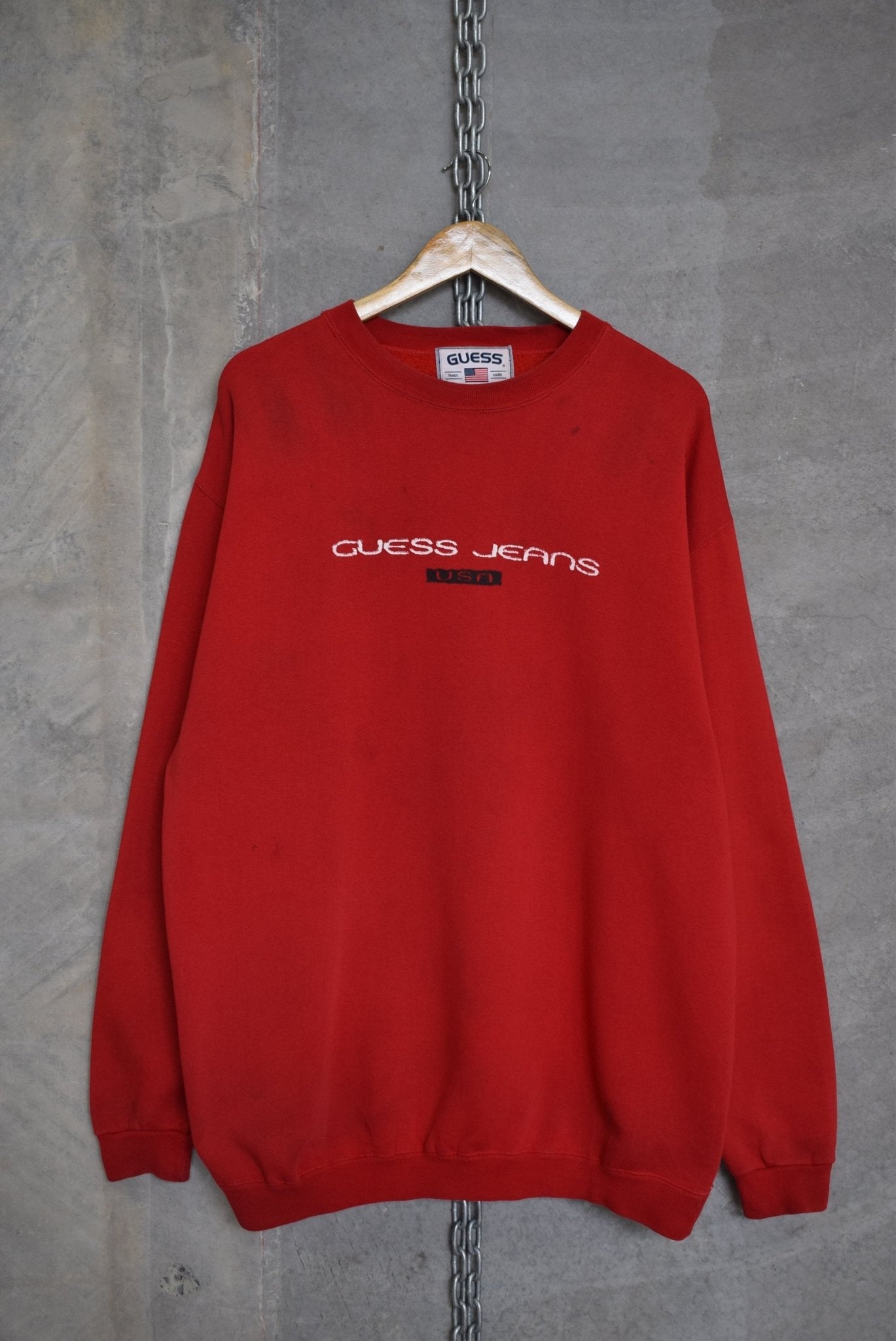 Guess Jeans USA Spellout Crewneck — 1990s (XL) - Retrospective Store