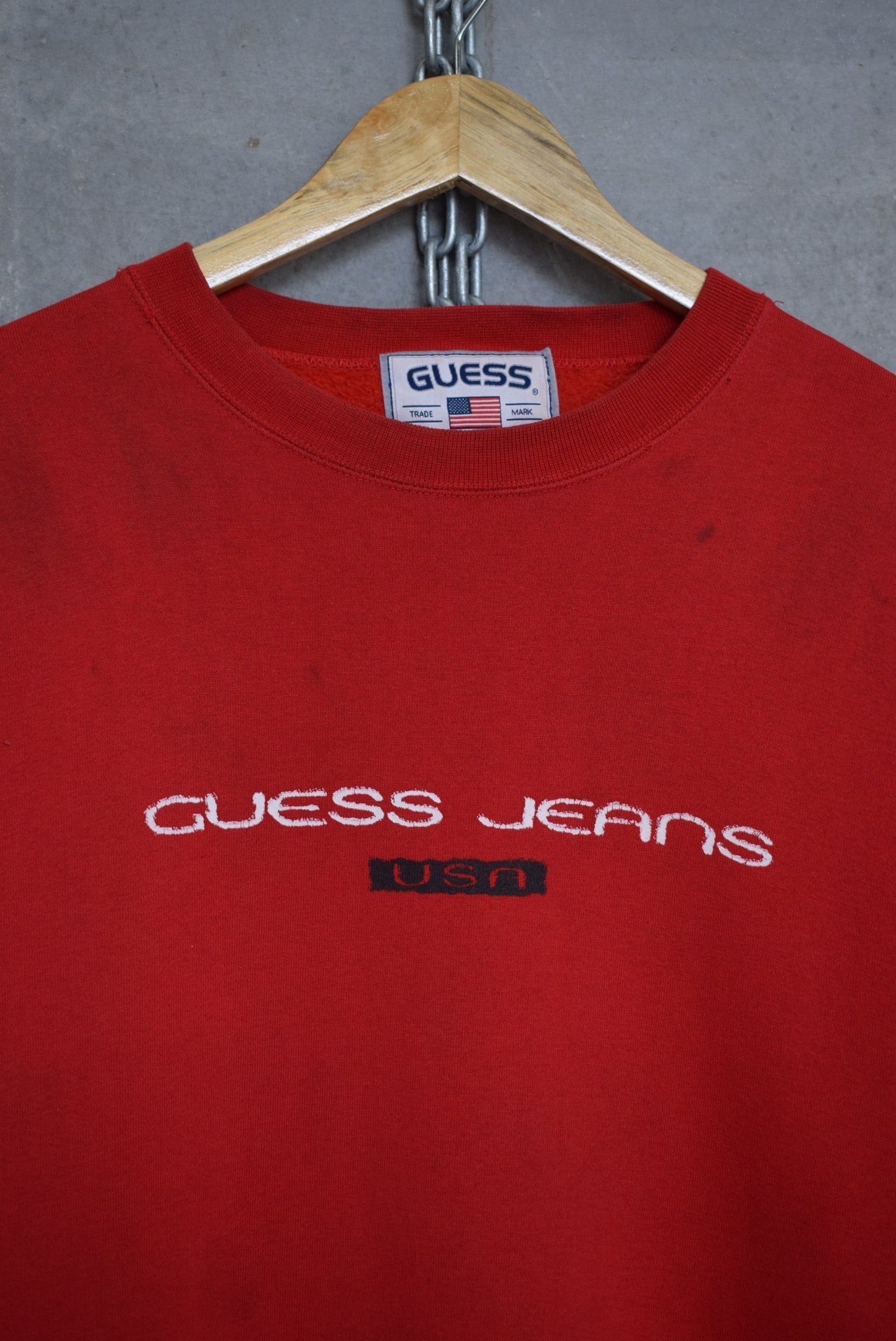 Guess Jeans USA Spellout Crewneck — 1990s (XL) - Retrospective Store